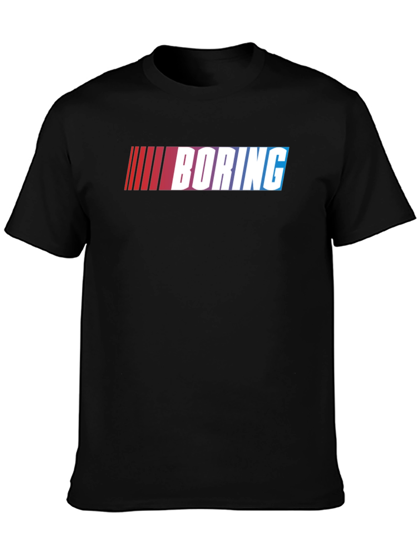 Black Boring Graphic T-Shirt - Black Cotton Tee view 3