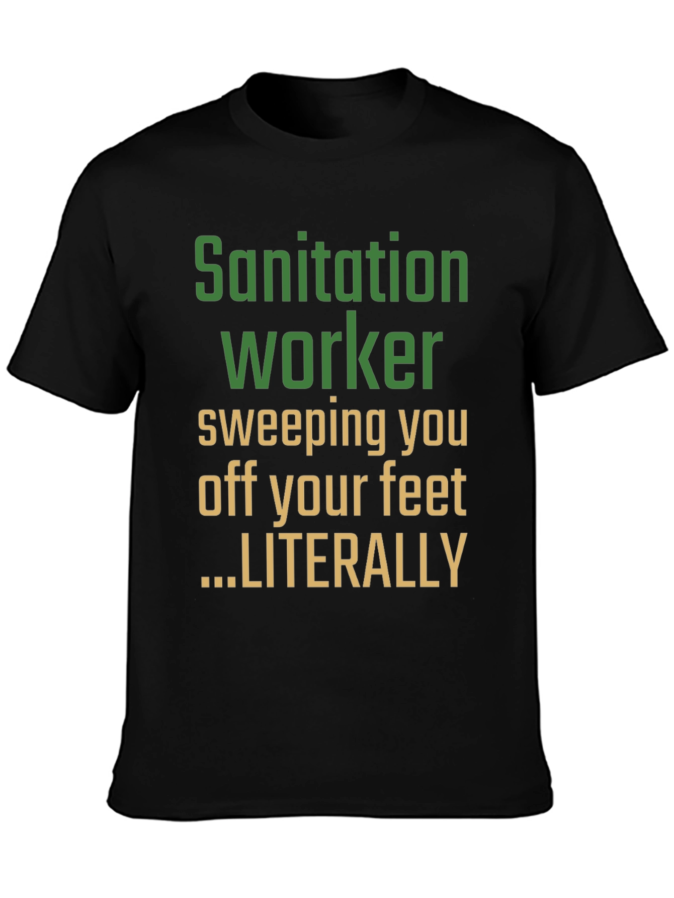 Black Sanitation Worker Novelty Graphic Tee view 3