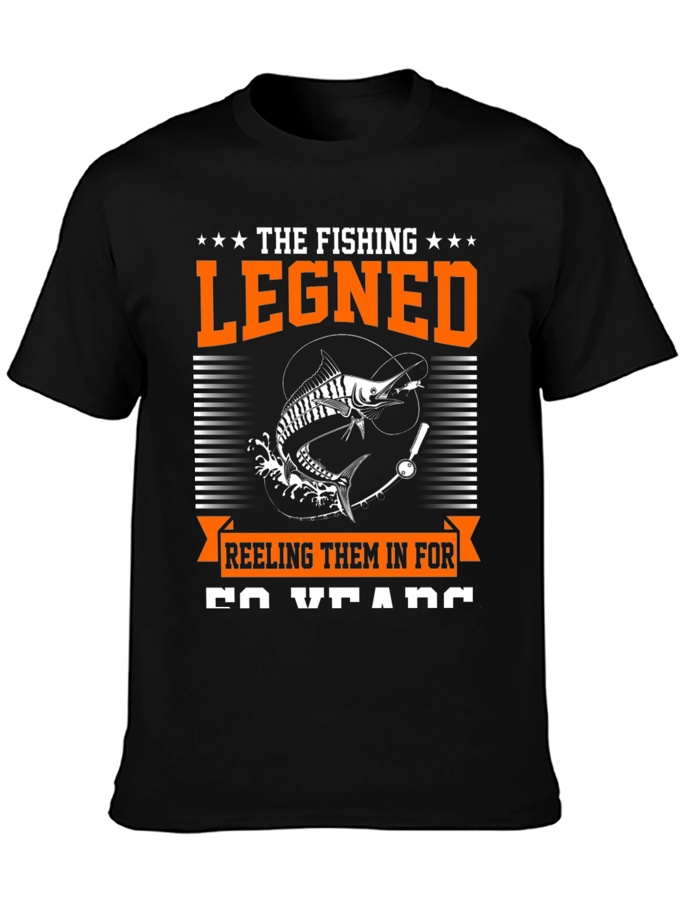 Black The Fishing Legend Black Graphic Tee view 3