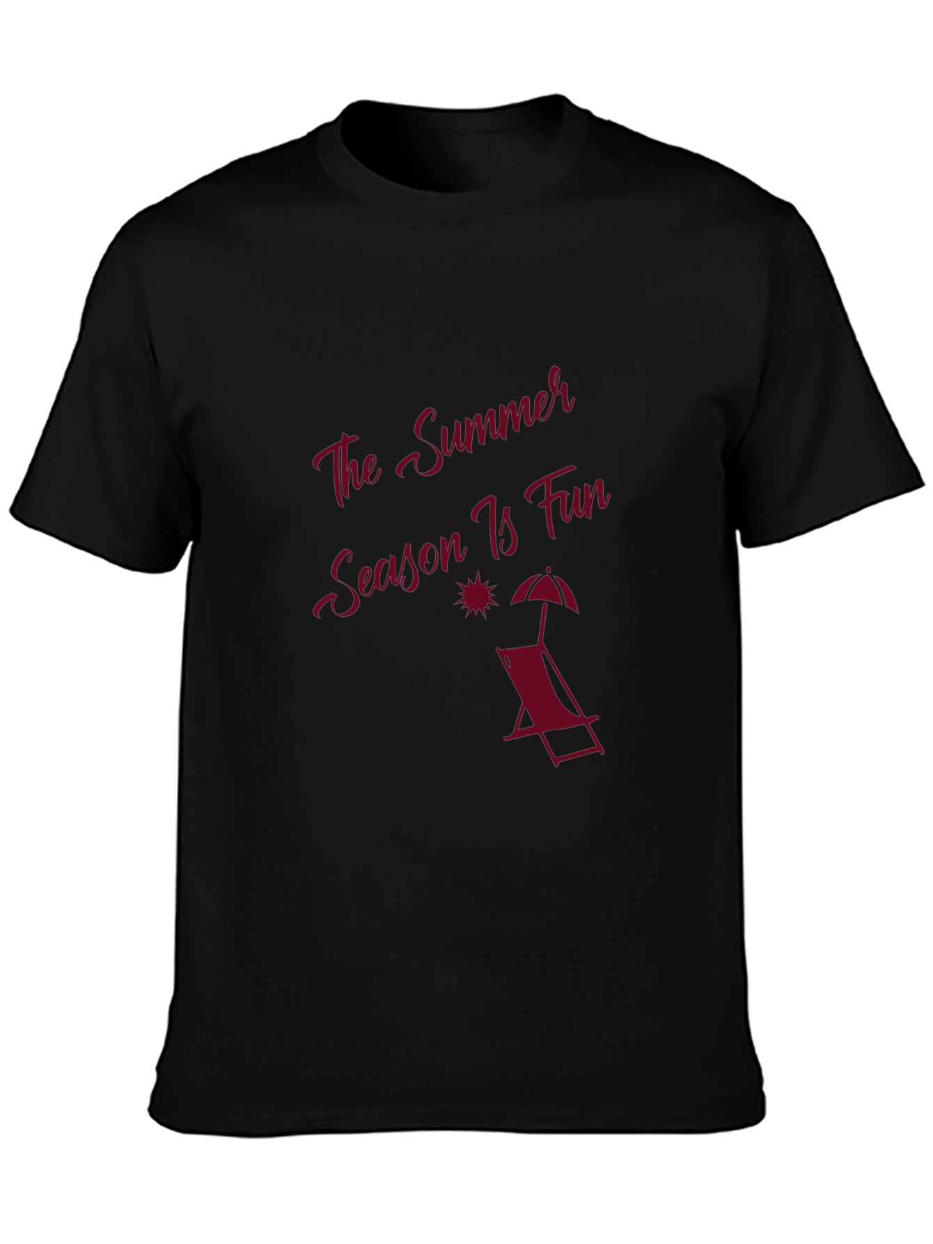 Black Summer Season Fun Graphic T-Shirt - Comfortable Everyday Wear view 3