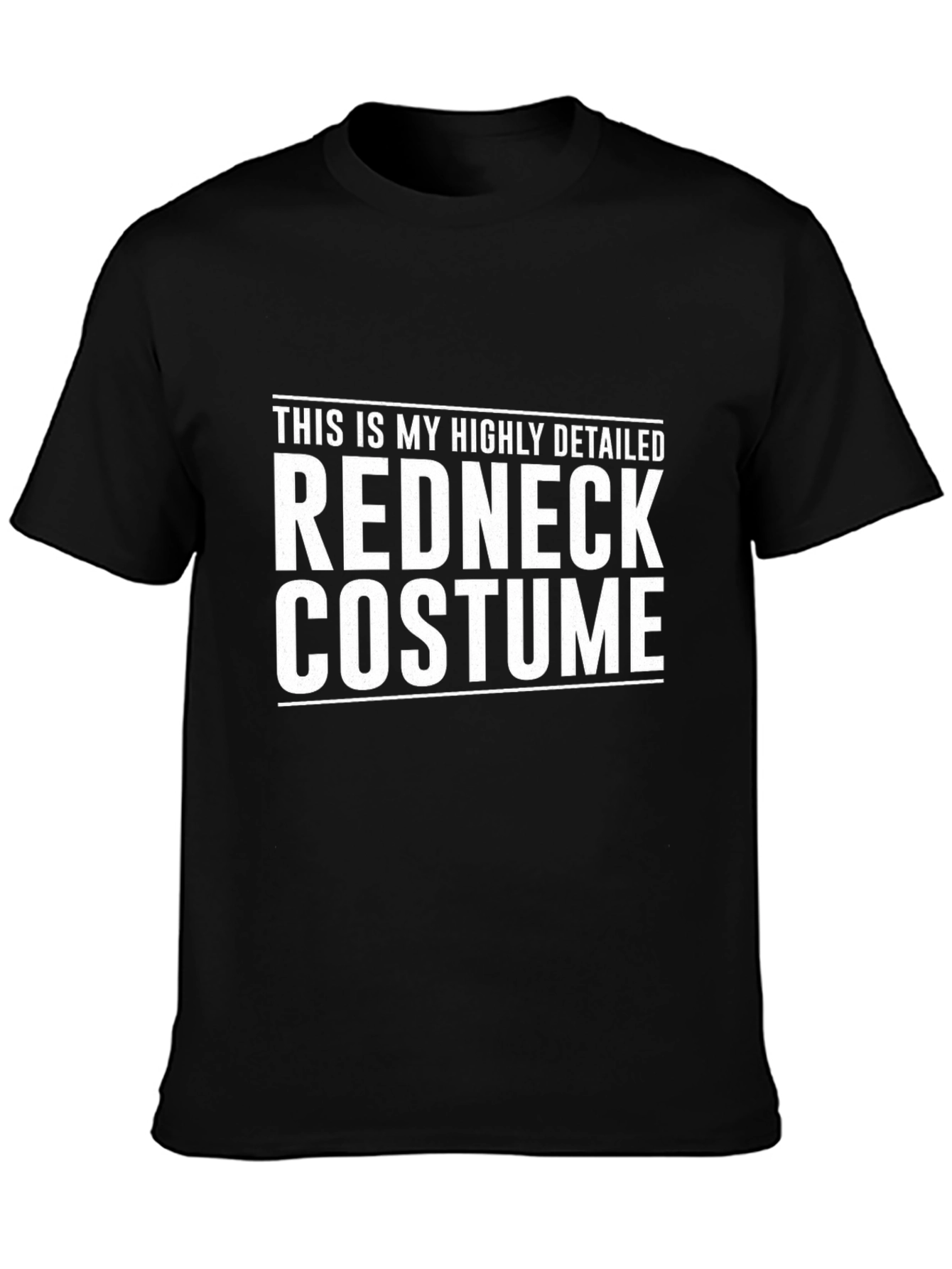 Black Redneck Costume T-Shirt - Funny Sarcastic Tee view 3