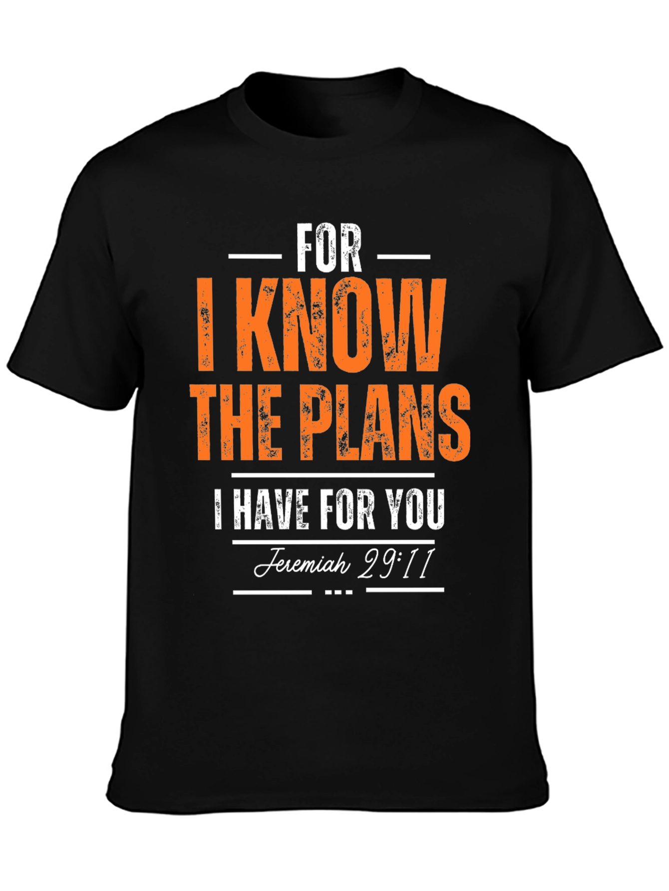 Black Faith-Inspired T-Shirt: Jeremiah 29:11 Design view 3