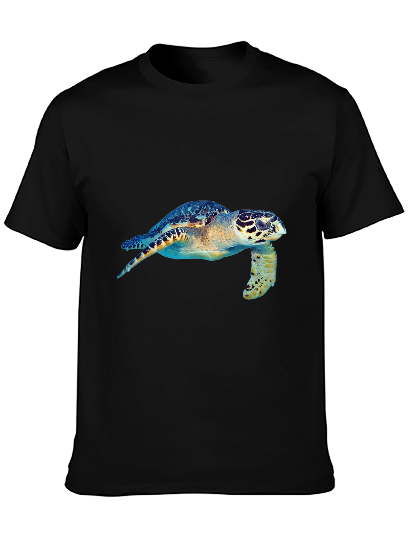 Black Sea Turtle Graphic Tee - Black Cotton Blend view 3