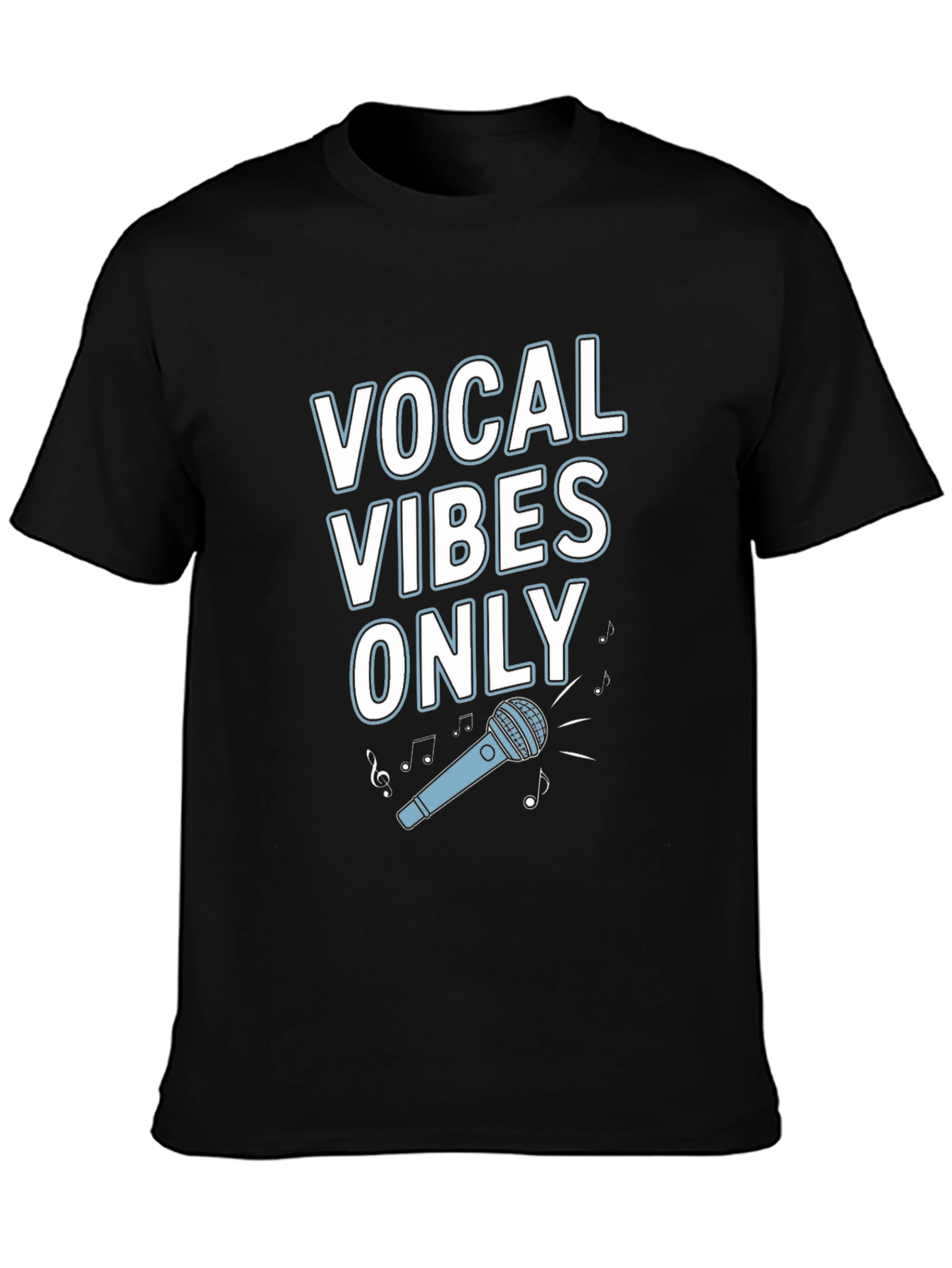 Black Vocal Vibes Only Graphic T-Shirt view 3