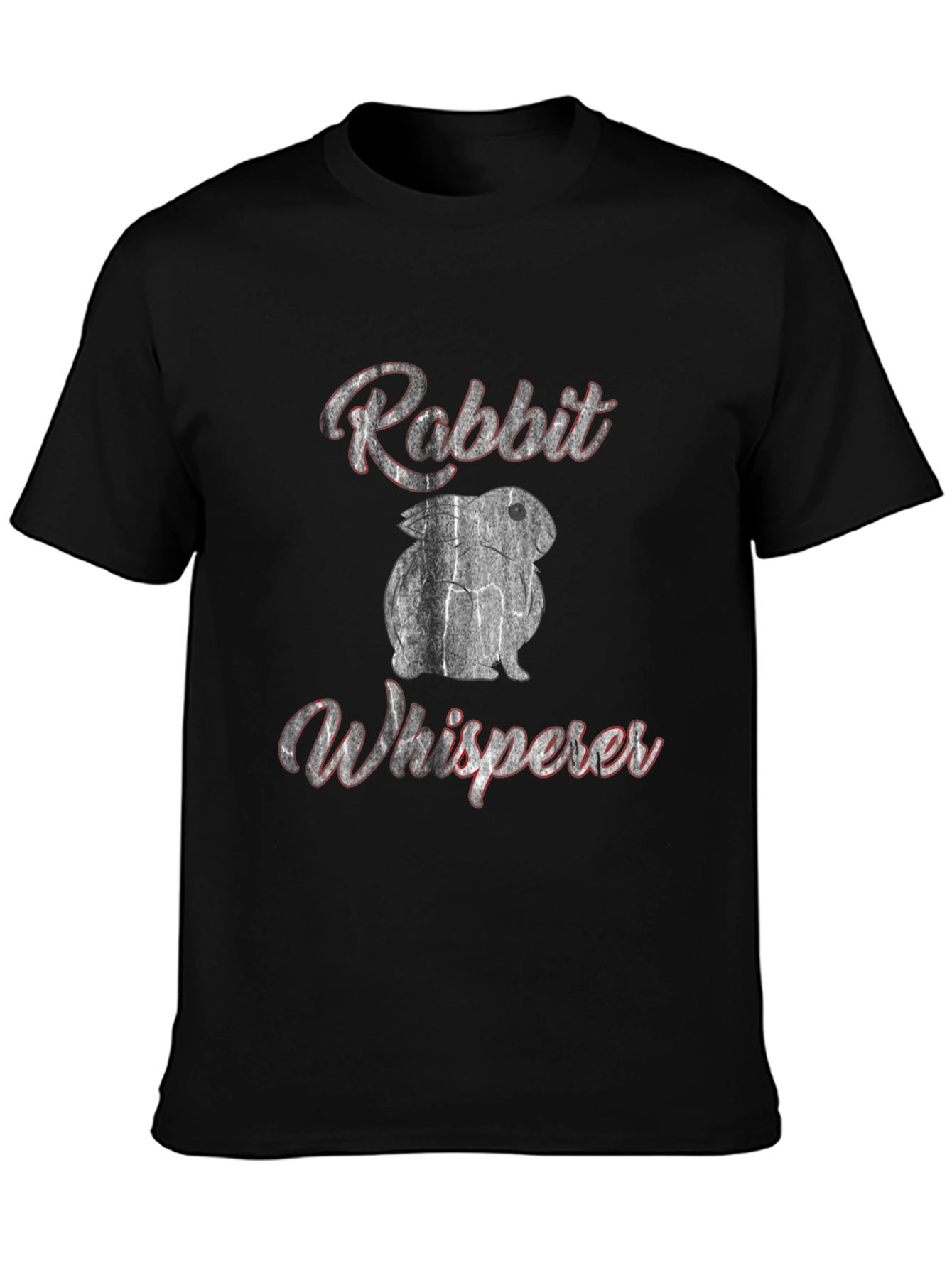 Black Rabbit Whisperer Graphic Tee - Unisex Soft Cotton T-Shirt view 3
