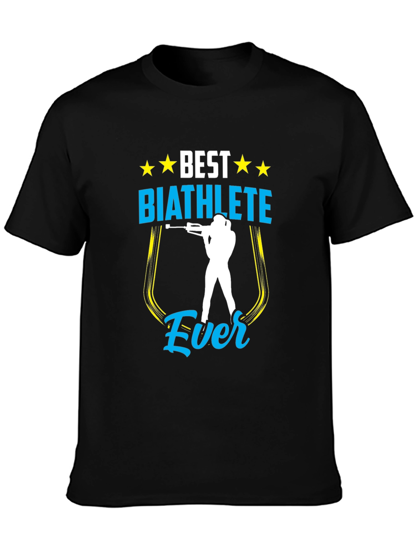 Black Best Biathlete Ever T-Shirt | Men's Black Graphic Tee view 3