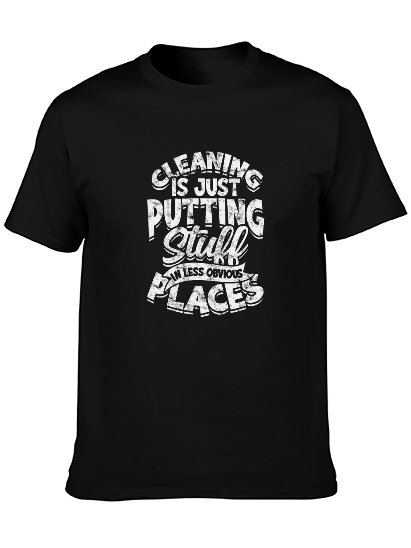 Black Funny Cleaning Humor Graphic T-Shirt view 3