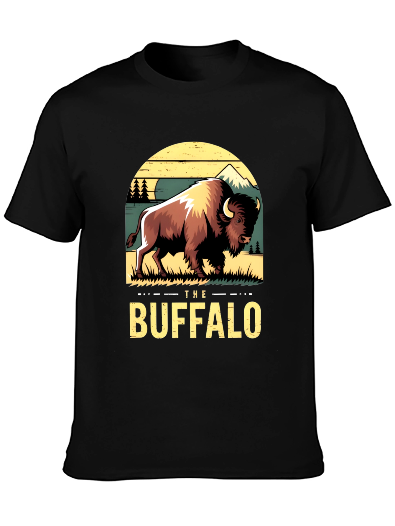 Black The Buffalo Graphic Tee view 3