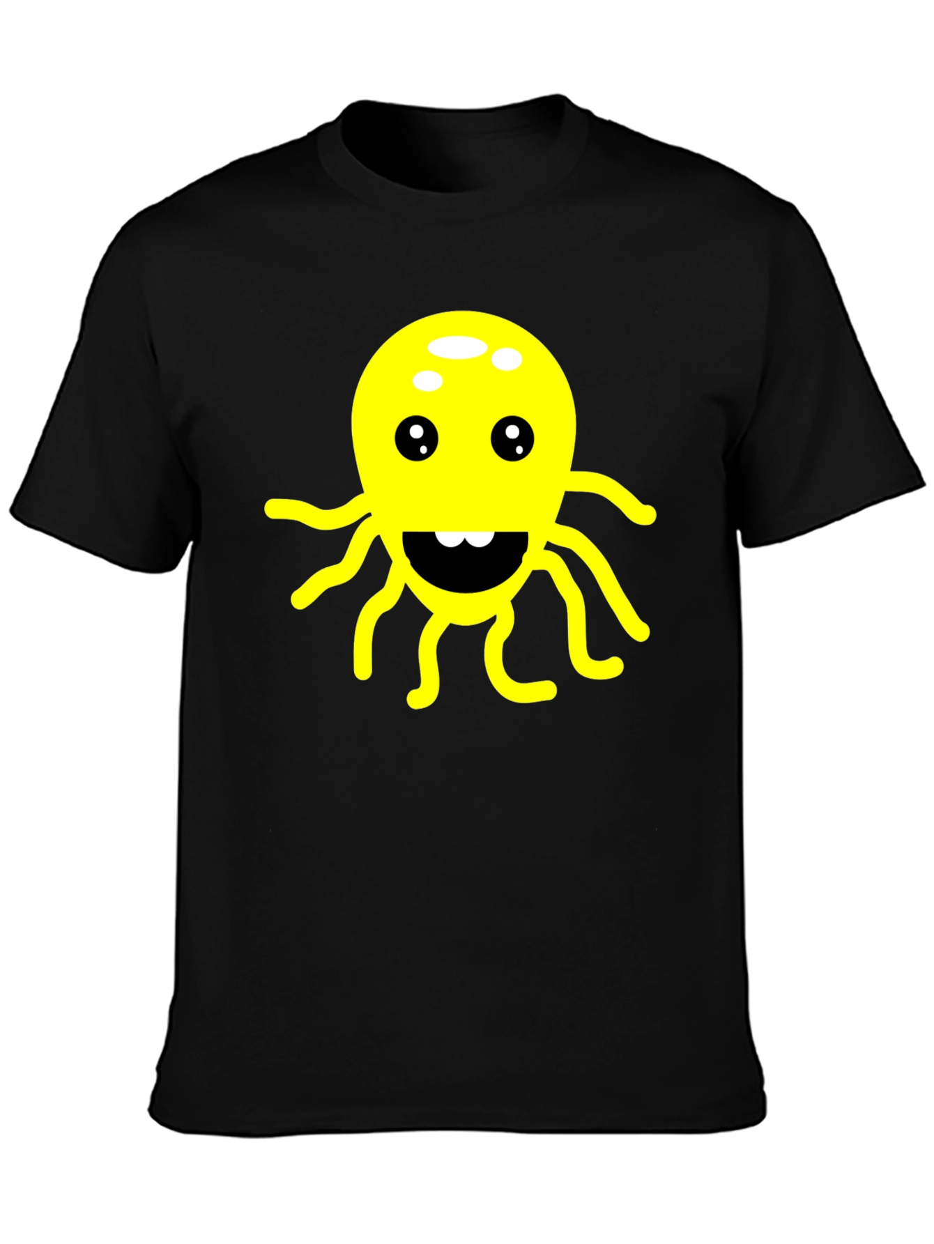 Black Funny Octopus Graphic T-Shirt - Soft Cotton Tee view 3