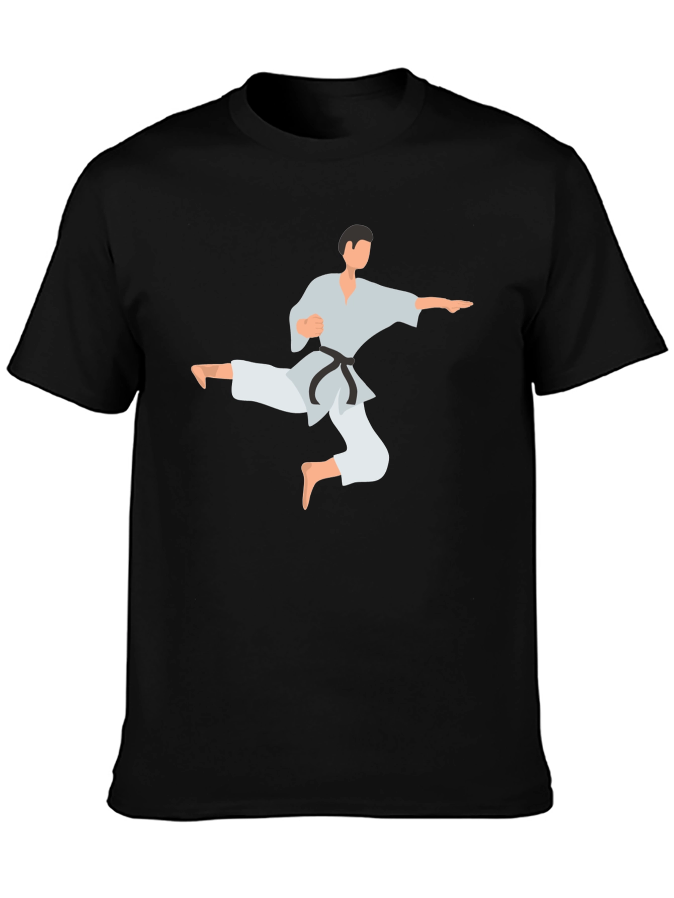 Black Karate Kick Graphic Tee - Black view 3