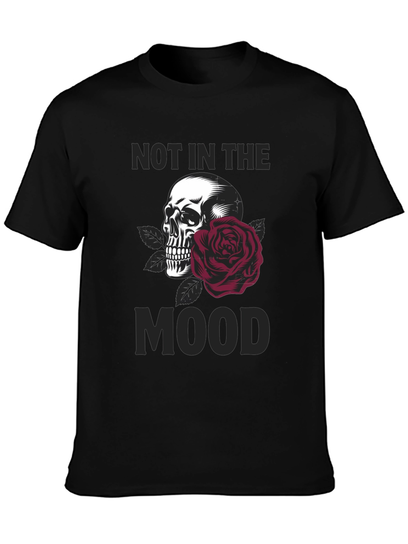 Not in the Mood Skull & Rose Graphic T-Shirt - 3