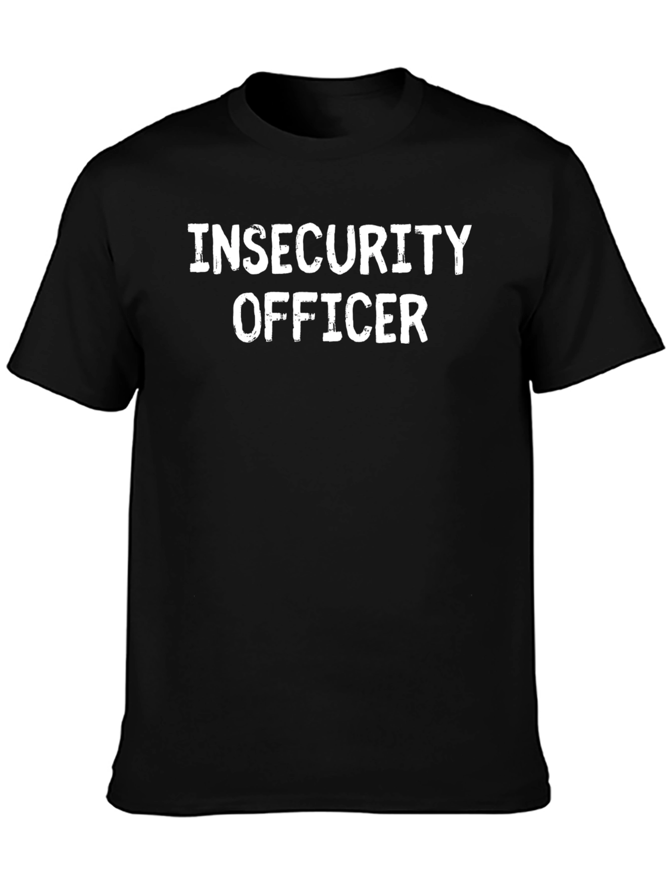 Black Insecurity Officer Graphic T-Shirt - Funny Sarcastic Tee view 3