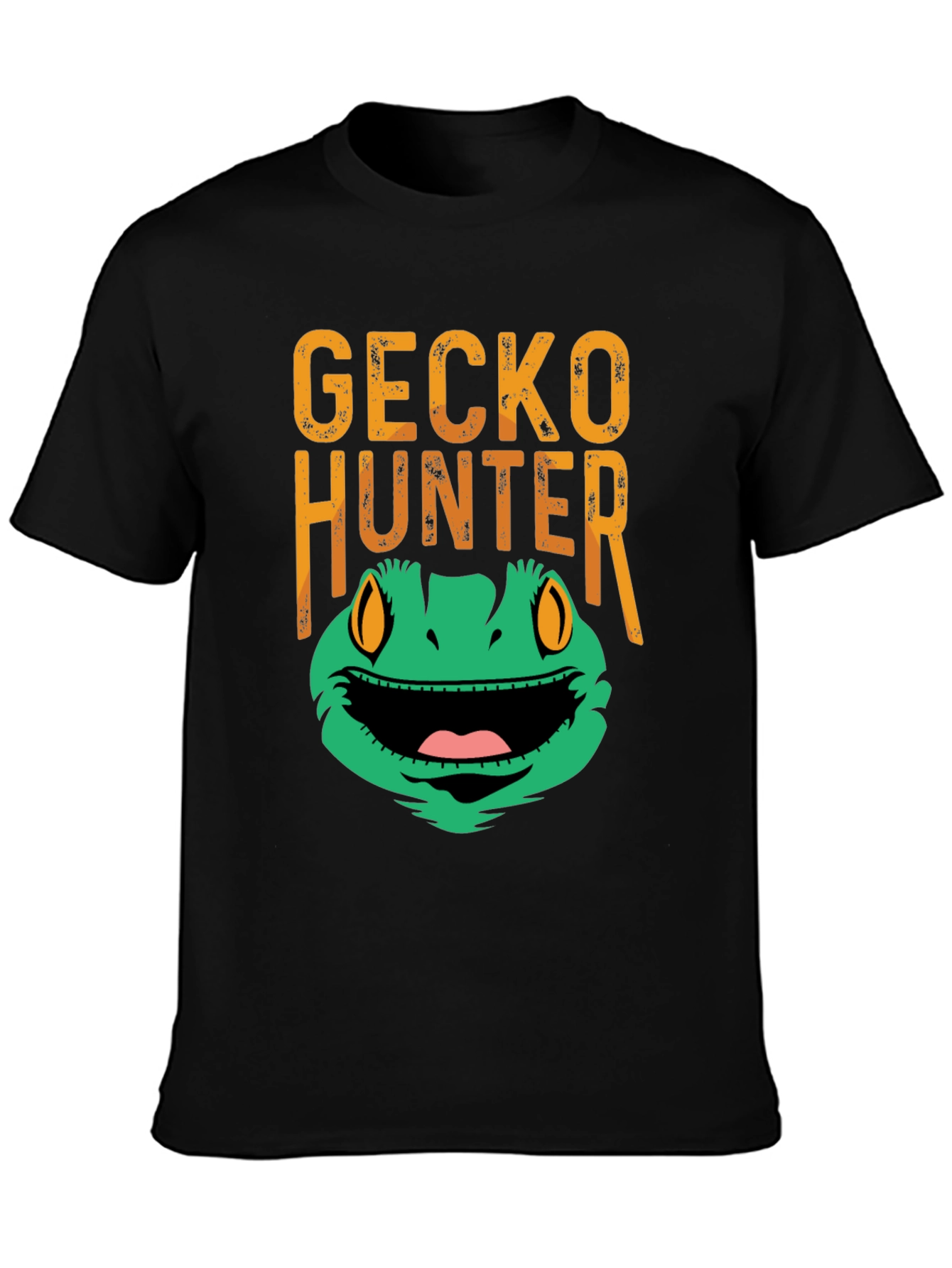 Black Gecko Hunter Funny Graphic Tee view 3