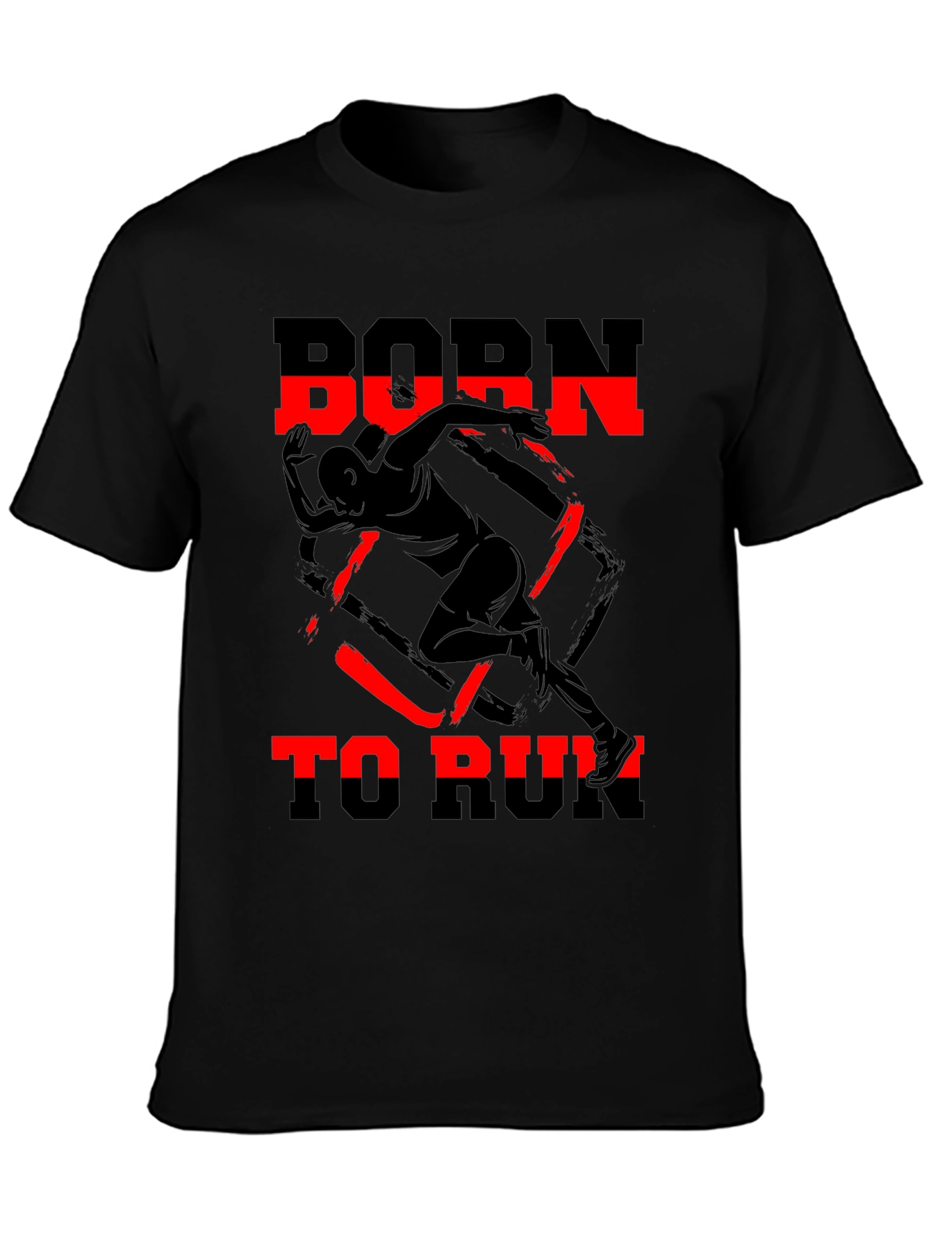 Black Born to Run Graphic Tee - Black Cotton T-Shirt view 3