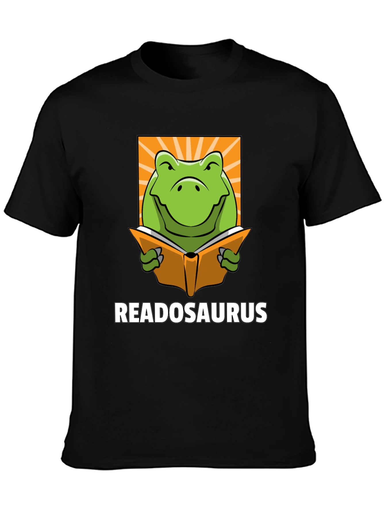 Black Readosaurus Graphic T-Shirt - Book Loving Dinosaur Tee view 3