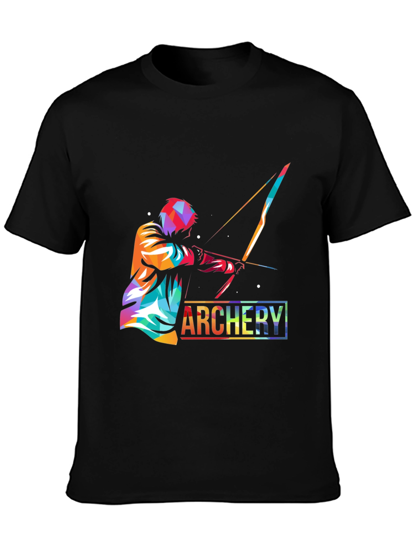 Black Archery Print Black T-Shirt - Unique Design view 3