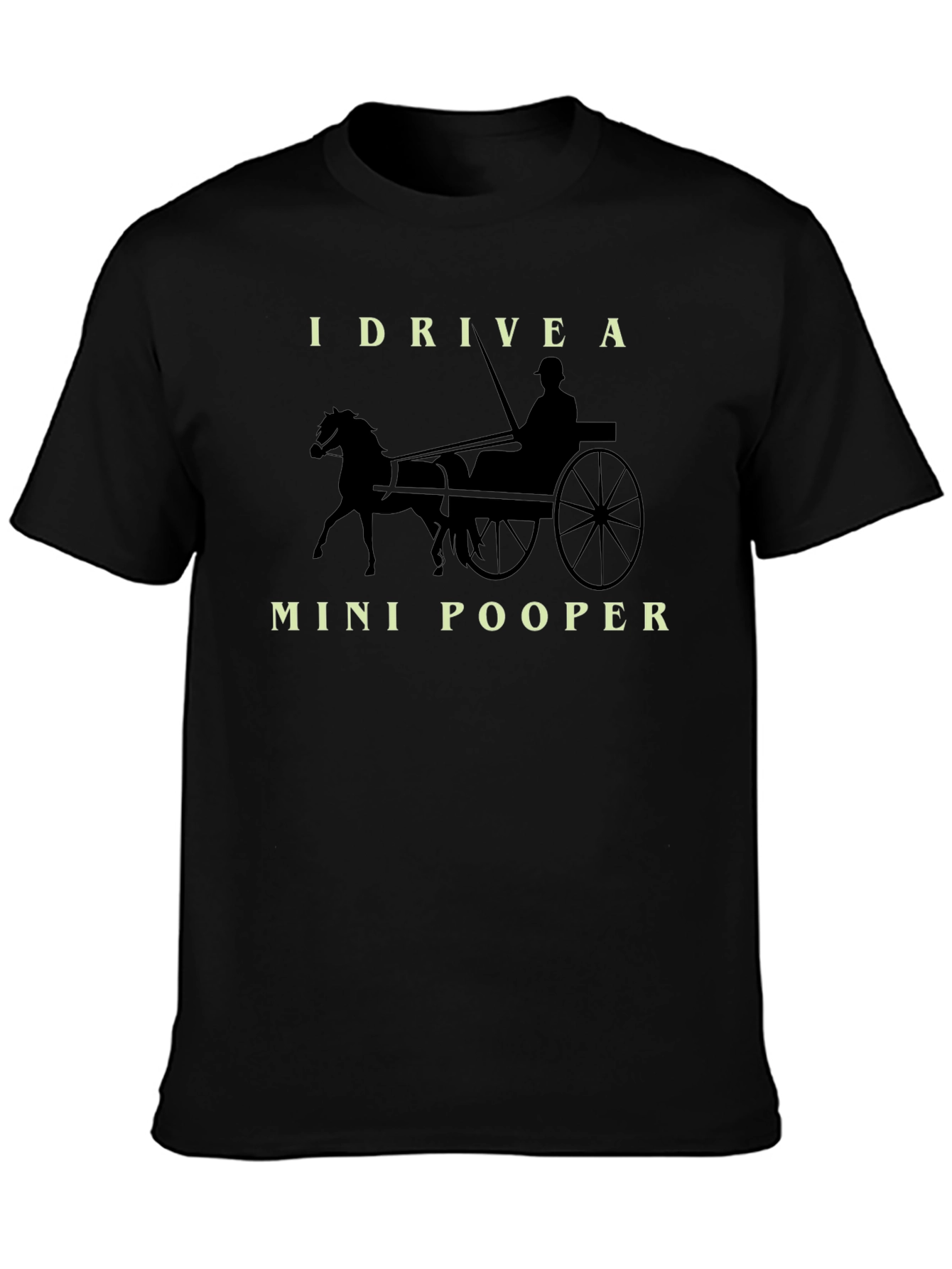 Black I Drive a Mini-Pooper Black Graphic T-Shirt view 3