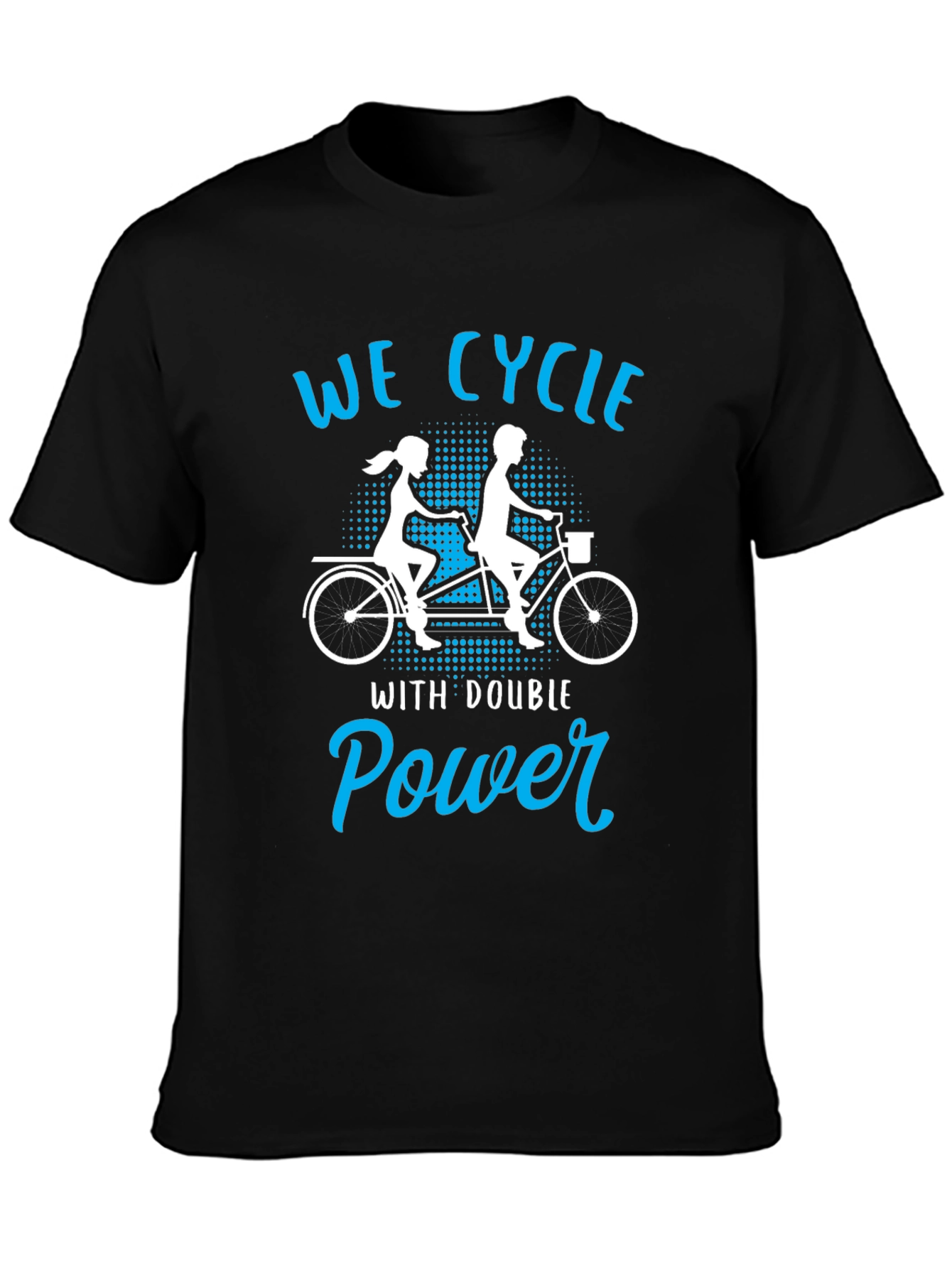 Black We Cycle With Double Power Black T-Shirt view 3
