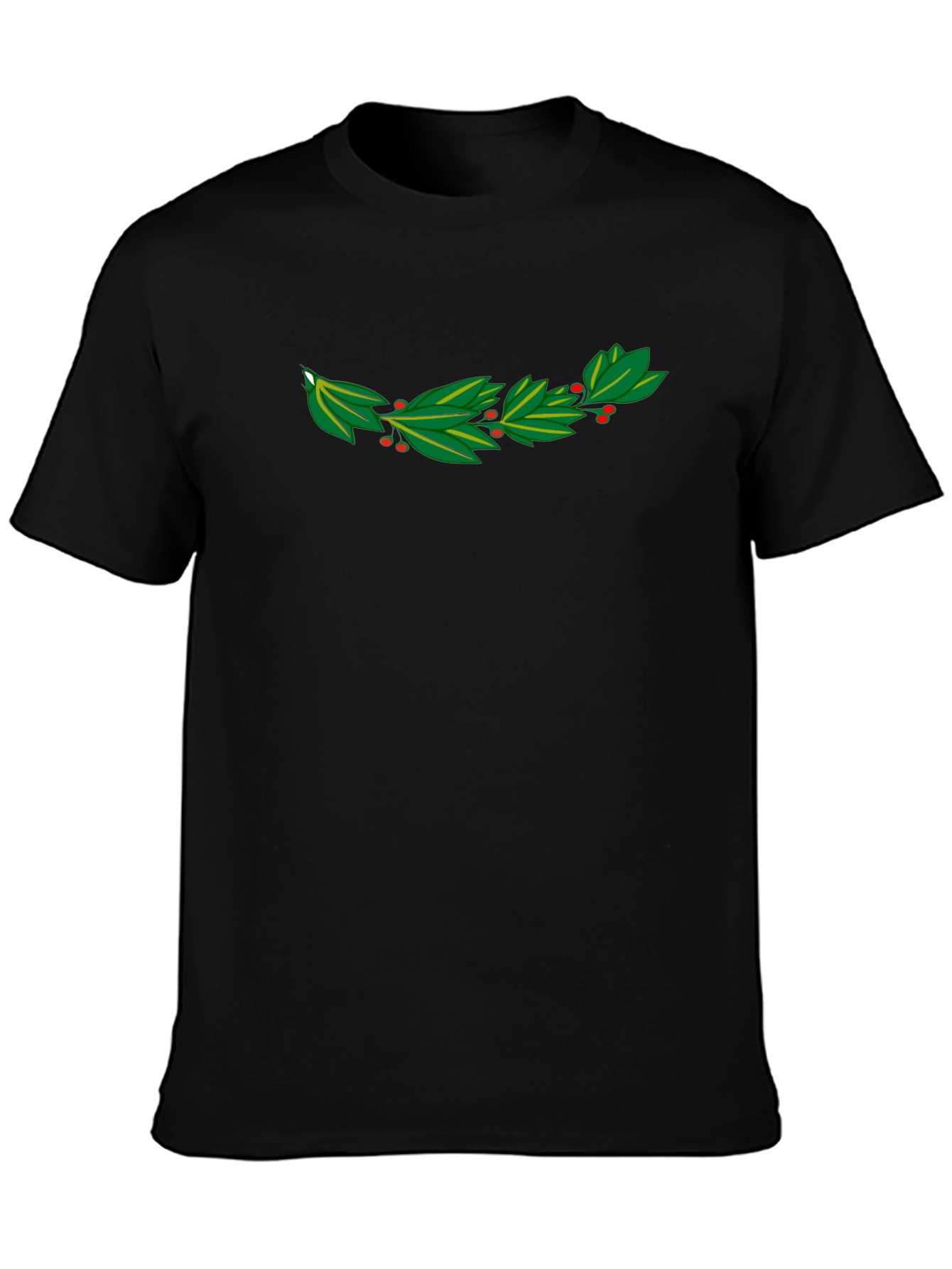Black Leafy Crown T-Shirt - Organic Cotton Blend view 3