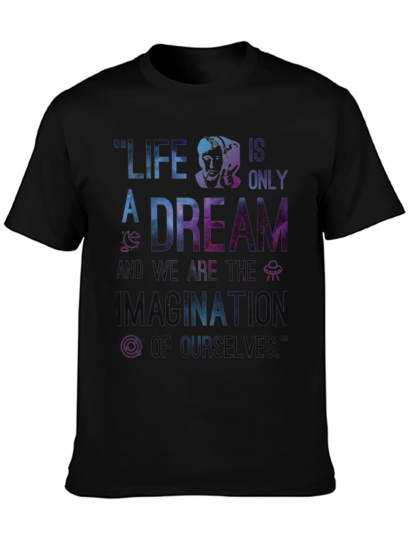 Black Life is Only a Dream Graphic T-Shirt - Black view 3