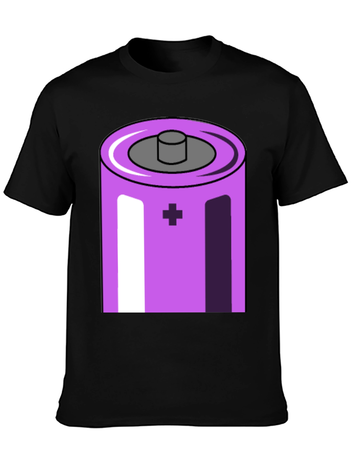 Black Battery Graphic Tee - Mens Novelty T-Shirt view 3