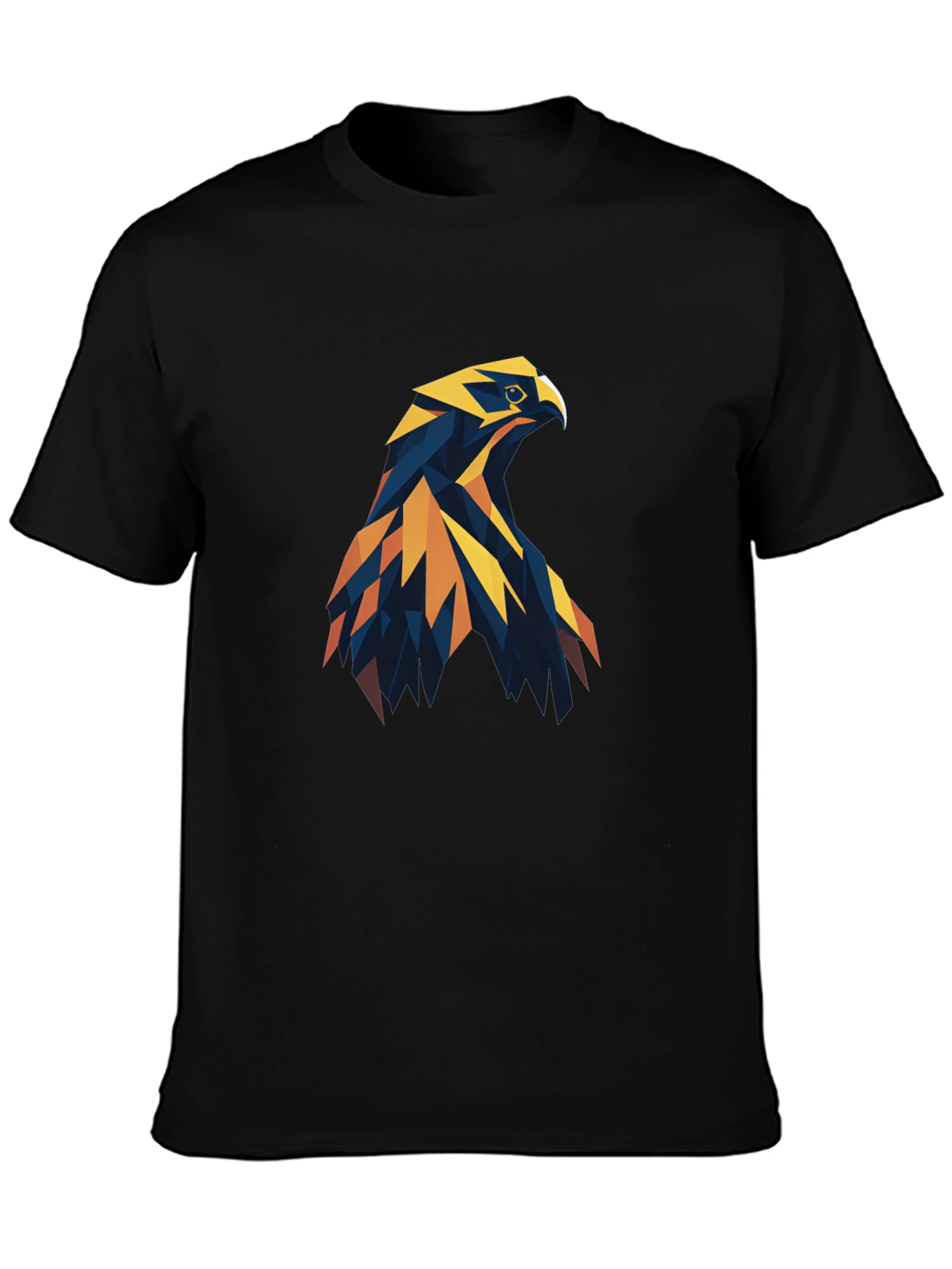Geometric Eagle Graphic Tee - Stylish Men's Black T-Shirt - 3