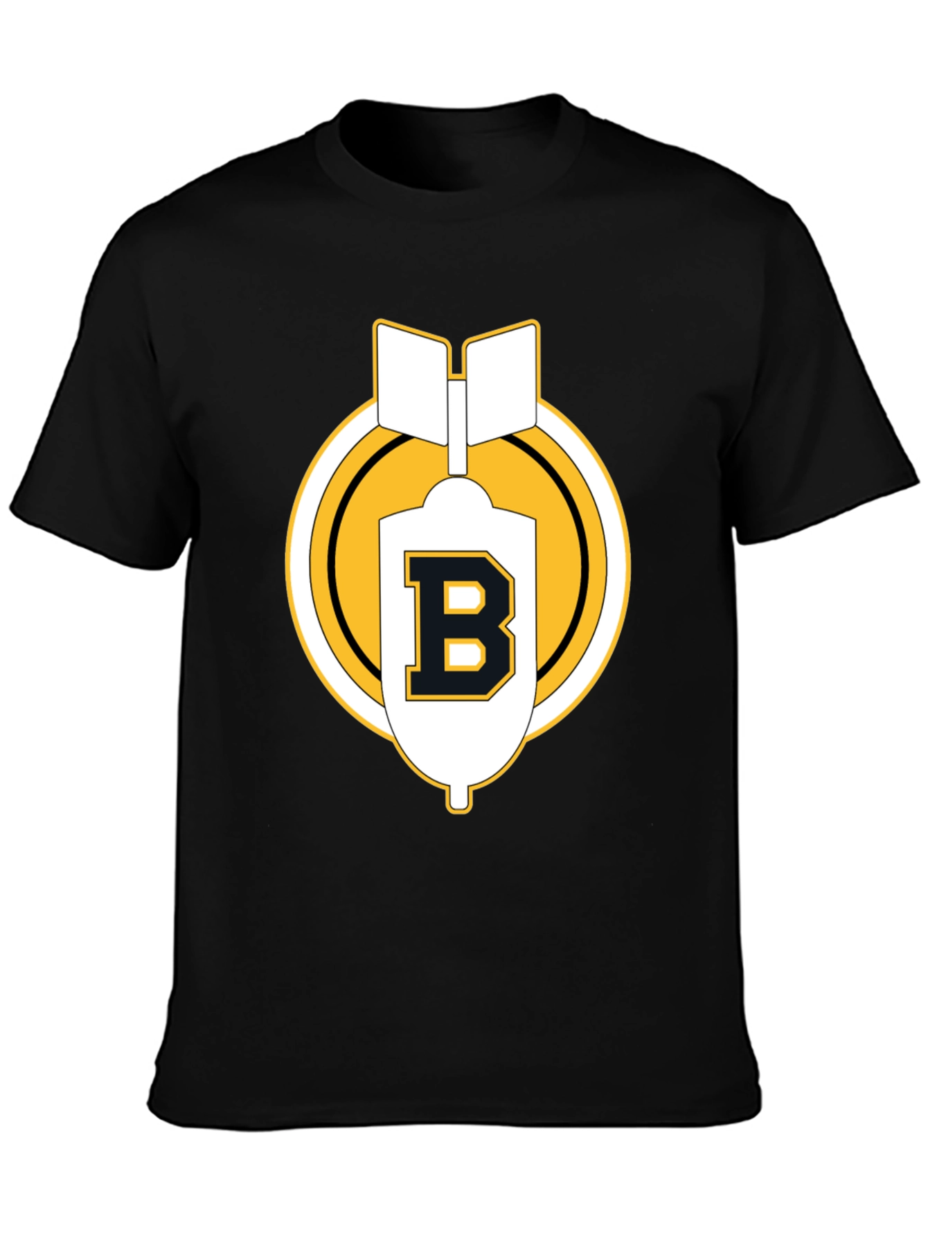 Black Black Tee with B Letter Bomb Graphic view 3