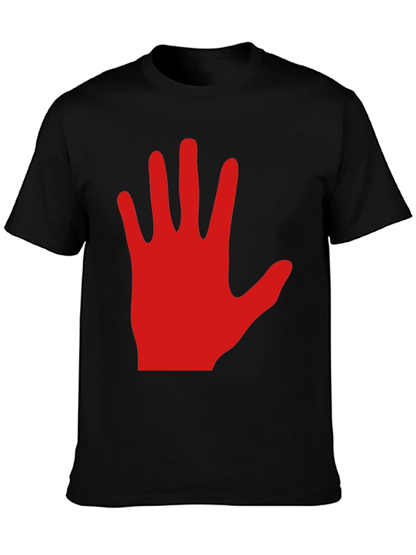 Black Red Hand Graphic Black Tee Shirt view 3
