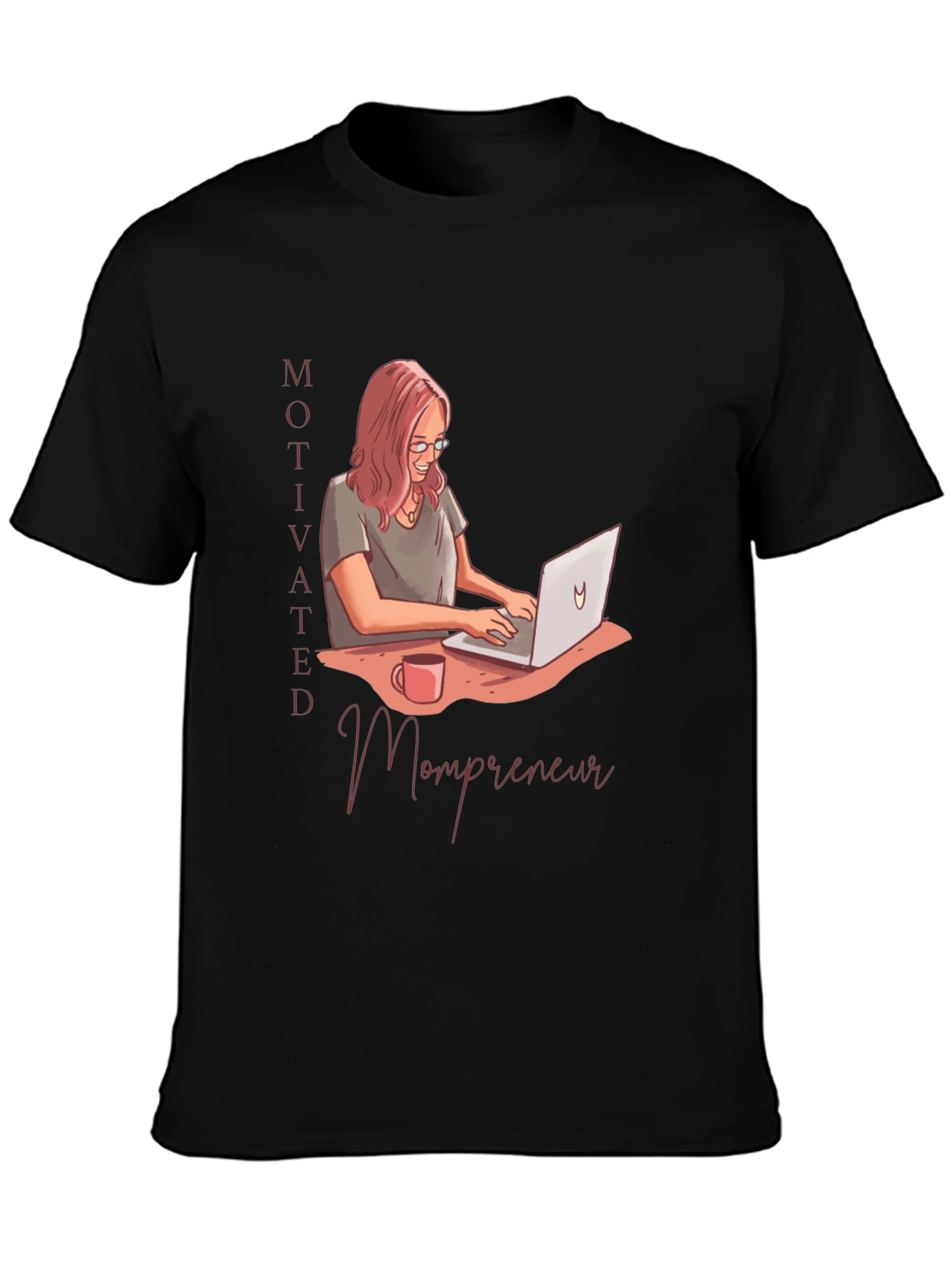 Black Motivated Mompreneur Graphic T-Shirt view 3