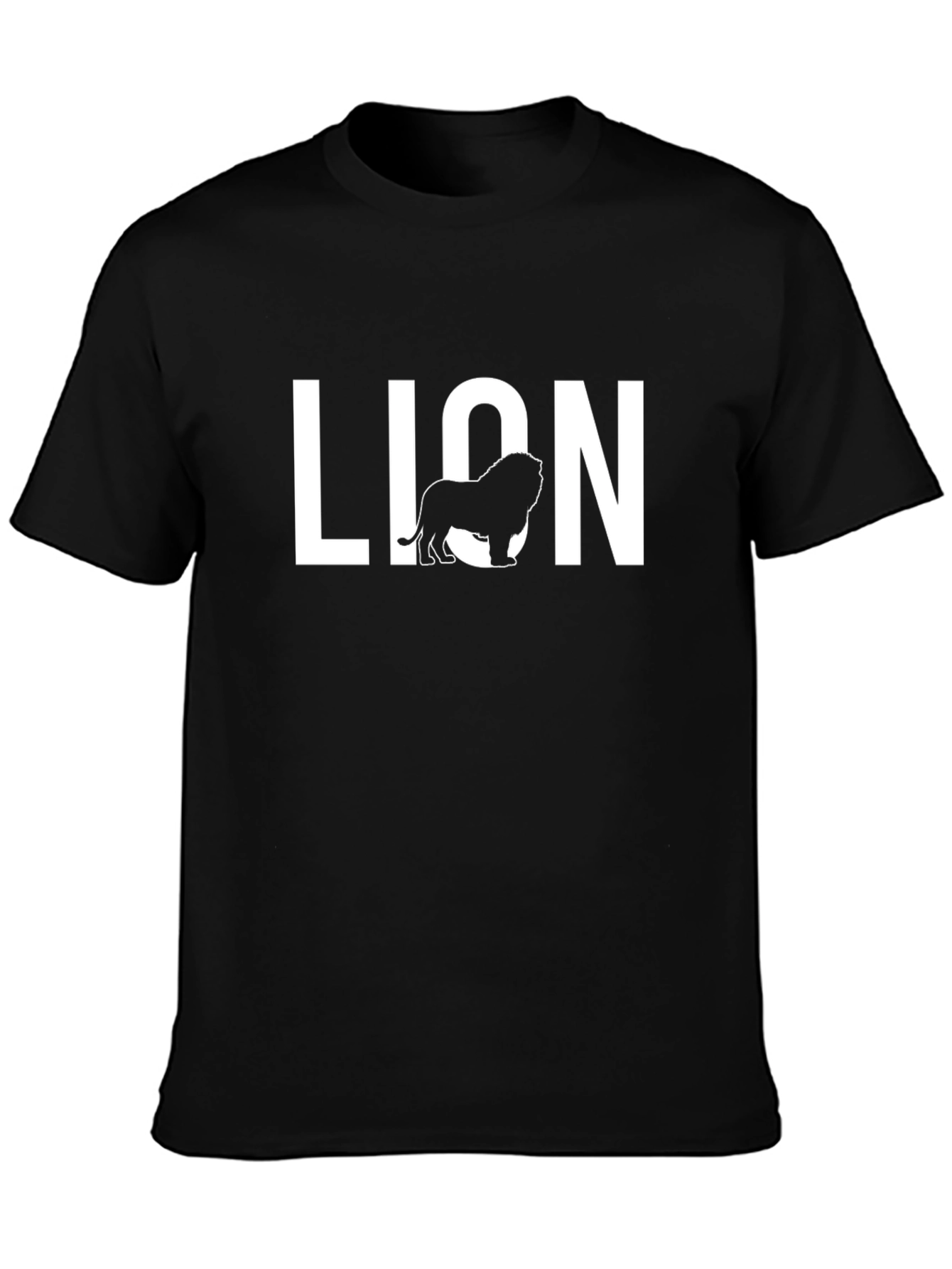 Black Lion Graphic Print Crew Neck T-Shirt view 3