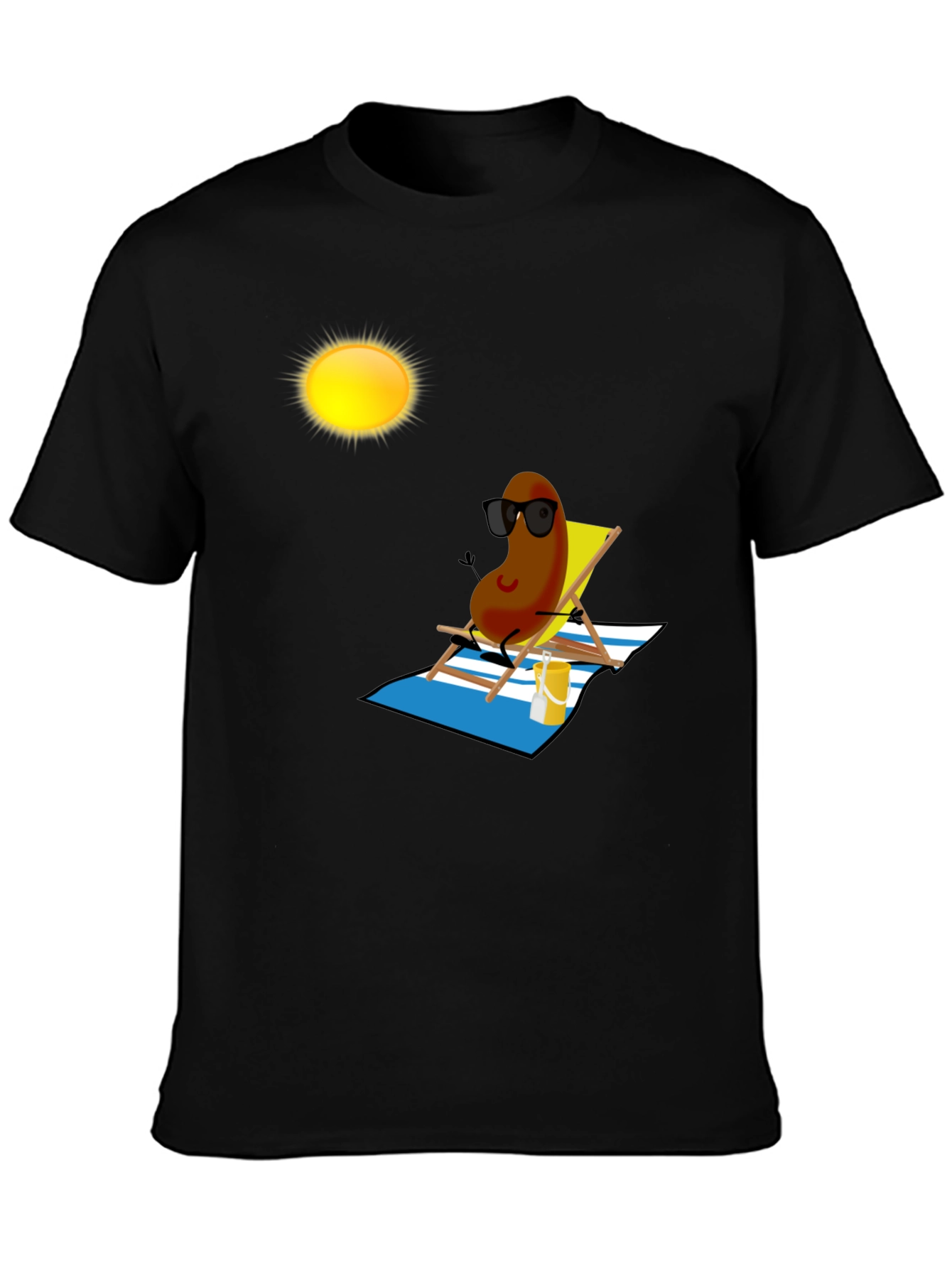 Black Relaxing Bean Graphic T-Shirt view 3