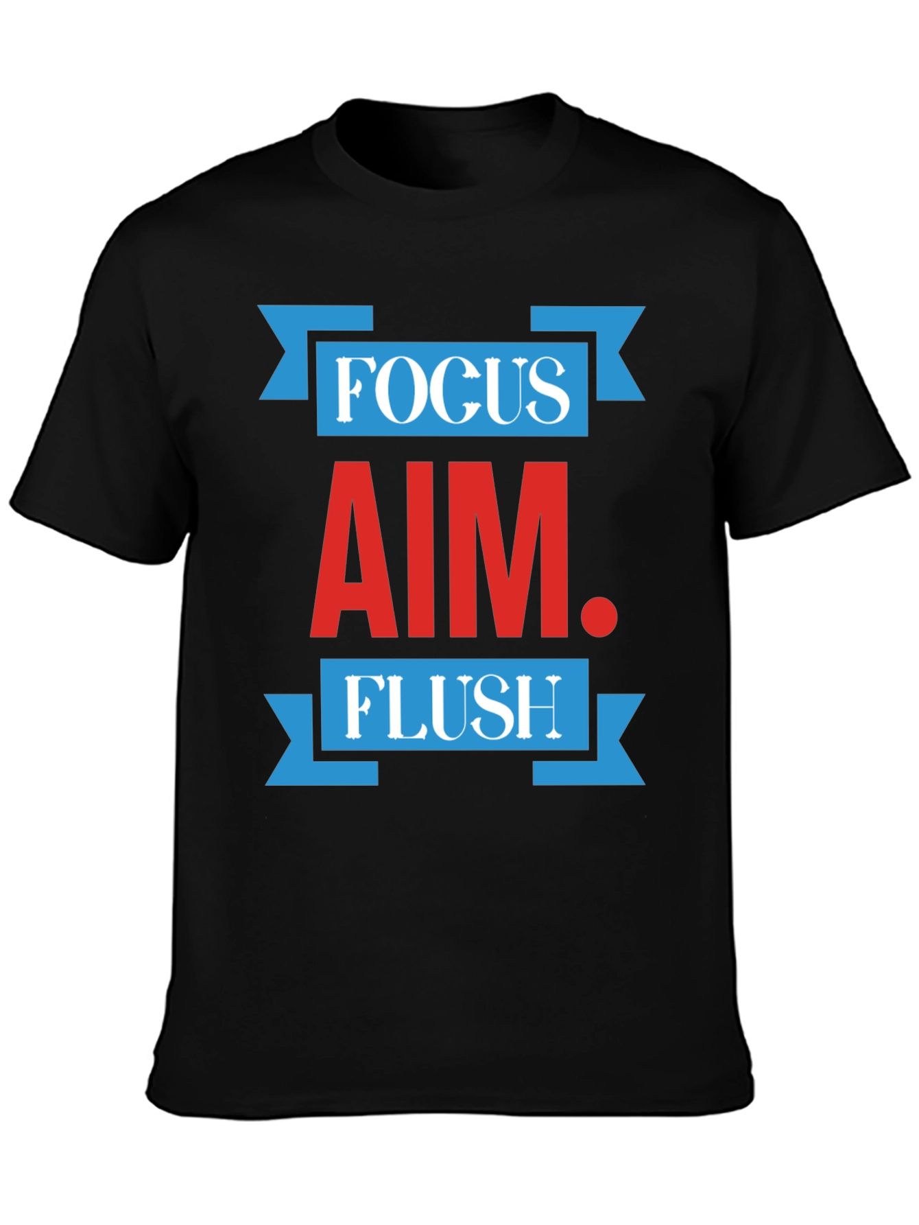 Black Focus Aim Flush Graphic Print Crew Neck T-Shirt view 3