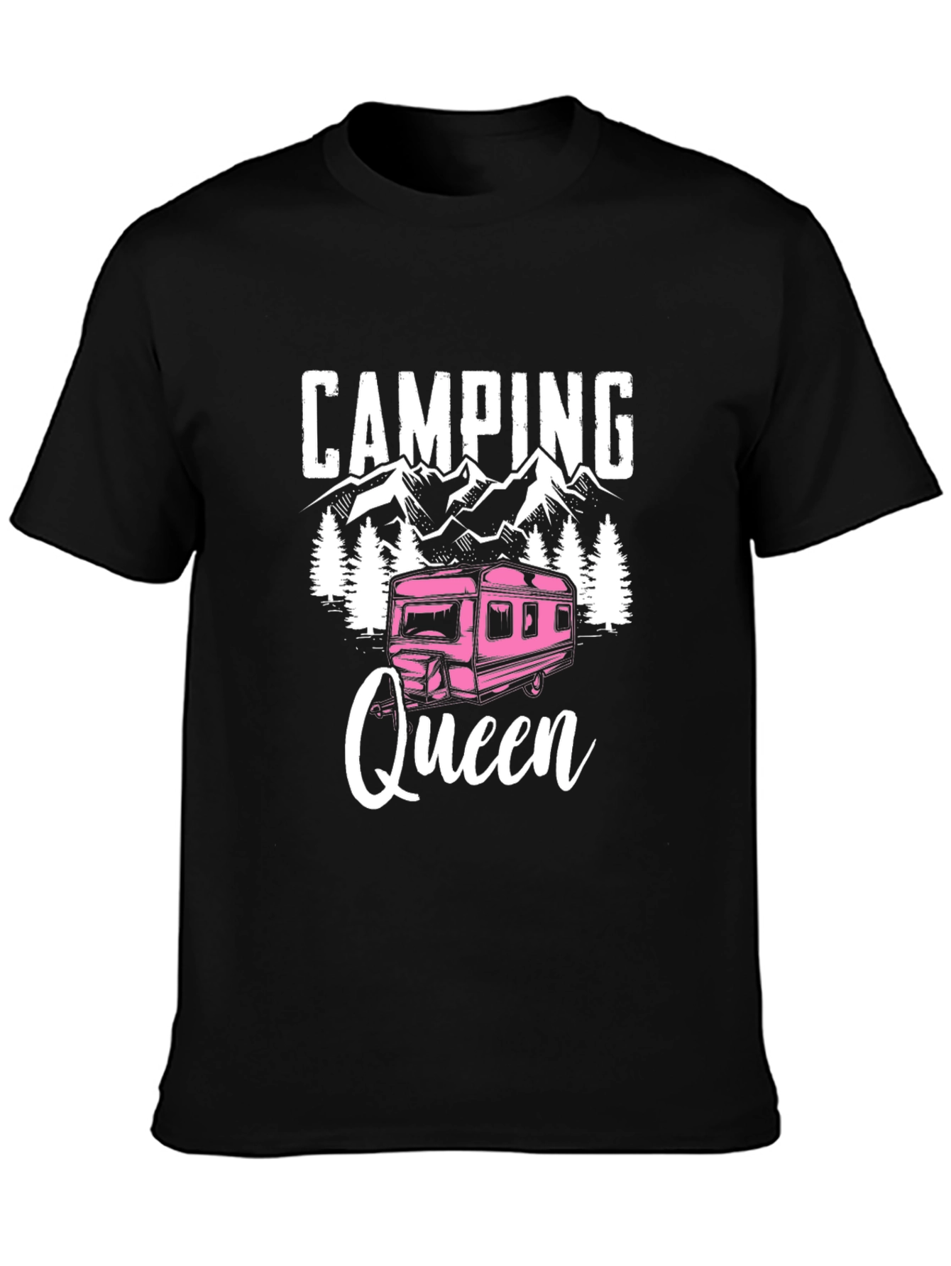 Black Camping Queen Graphic T-Shirt view 3