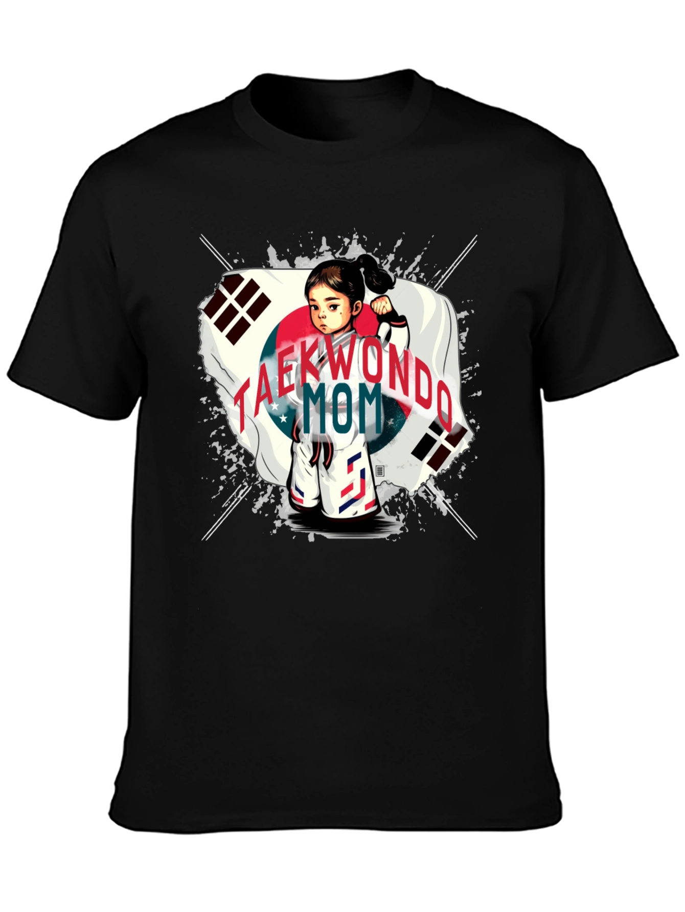 Black Taekwondo Mom Graphic Tee - Martial Arts Love! view 3