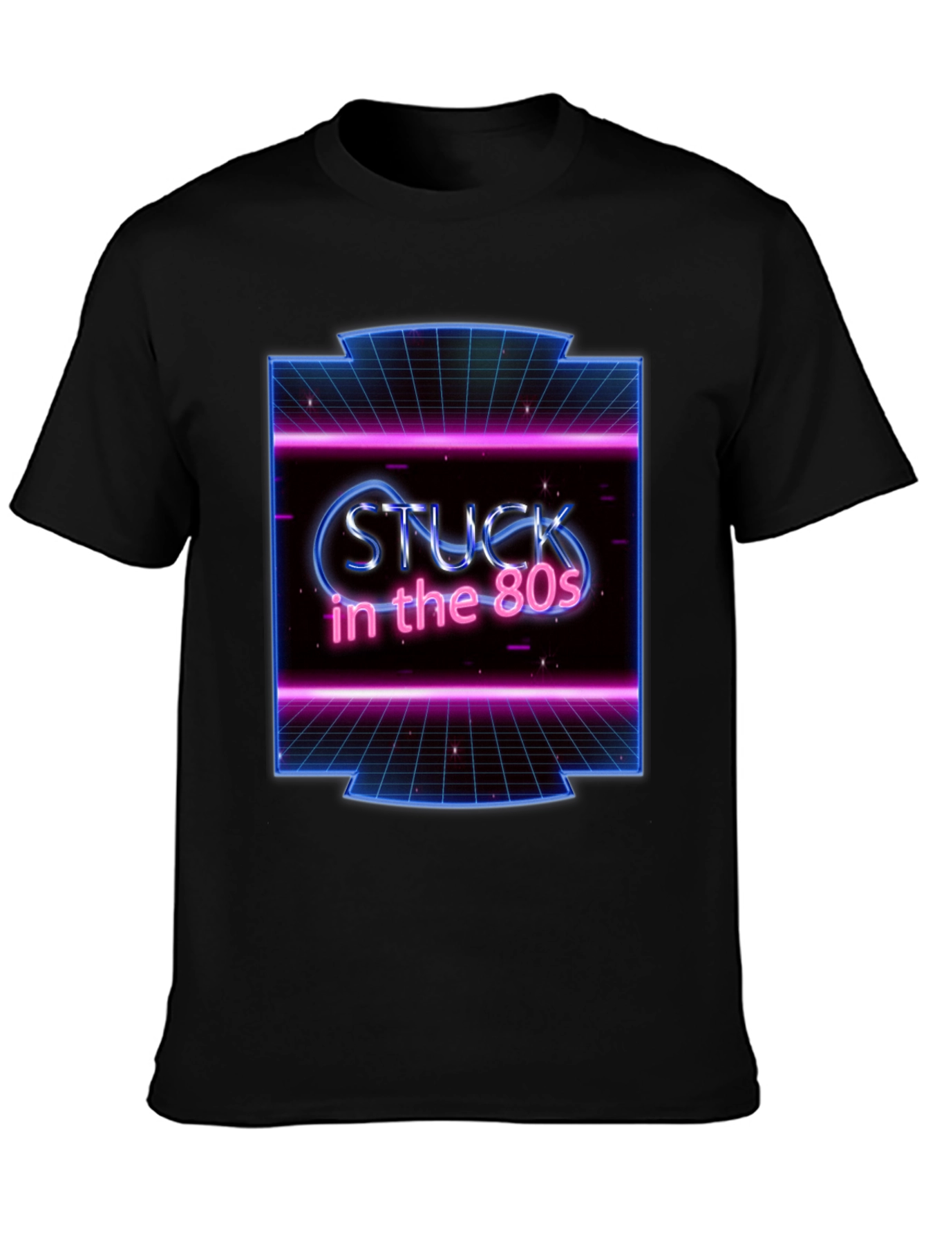 Black Retro 'Stuck in the 80s' Graphic Tee view 3