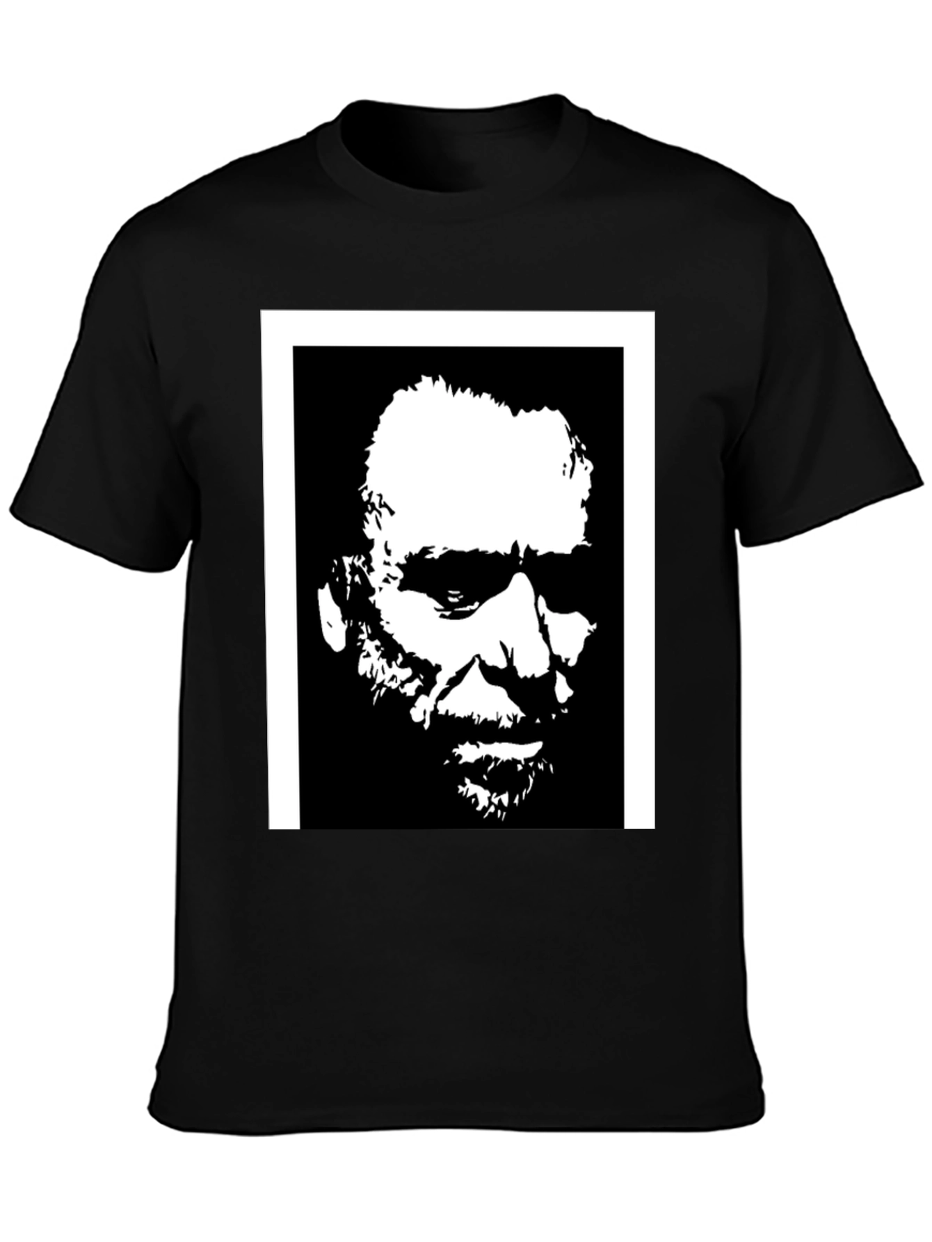 Black Black T-Shirt with Portrait Graphic view 3