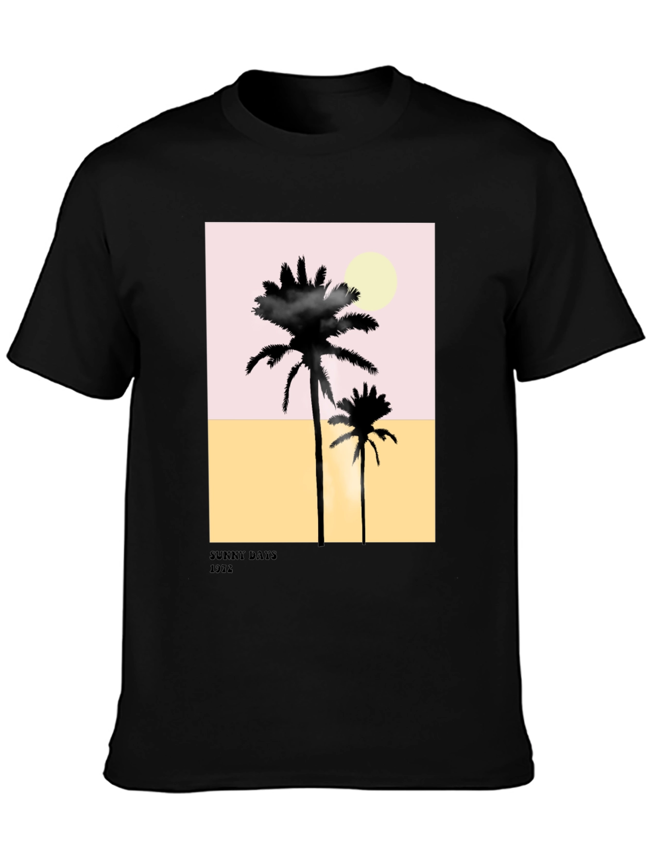 Black Sunny Days Palm Tree Graphic T-Shirt view 3