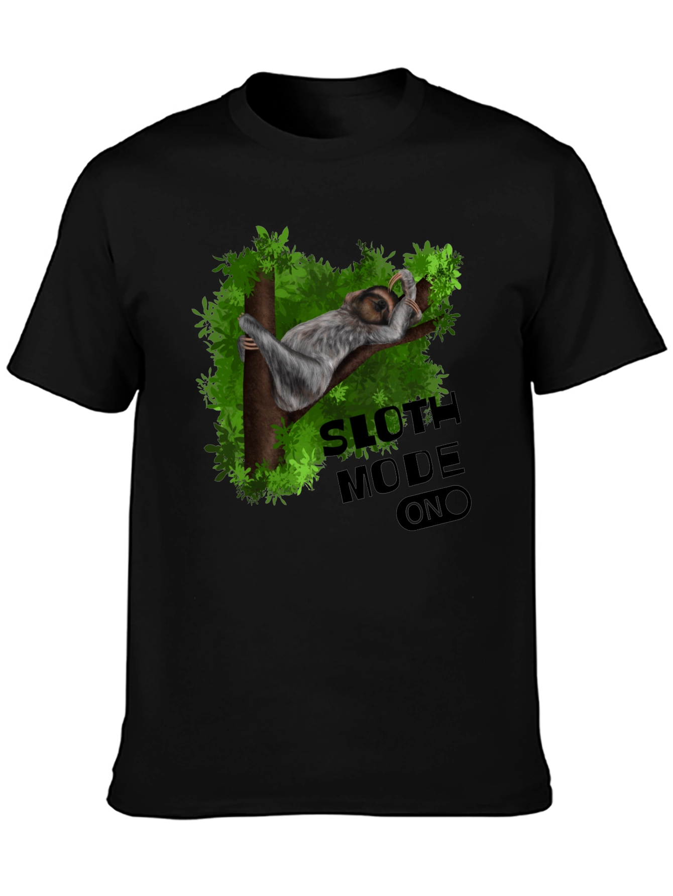 Black Sloth Mode On Graphic T-Shirt - Relaxed Fit view 3