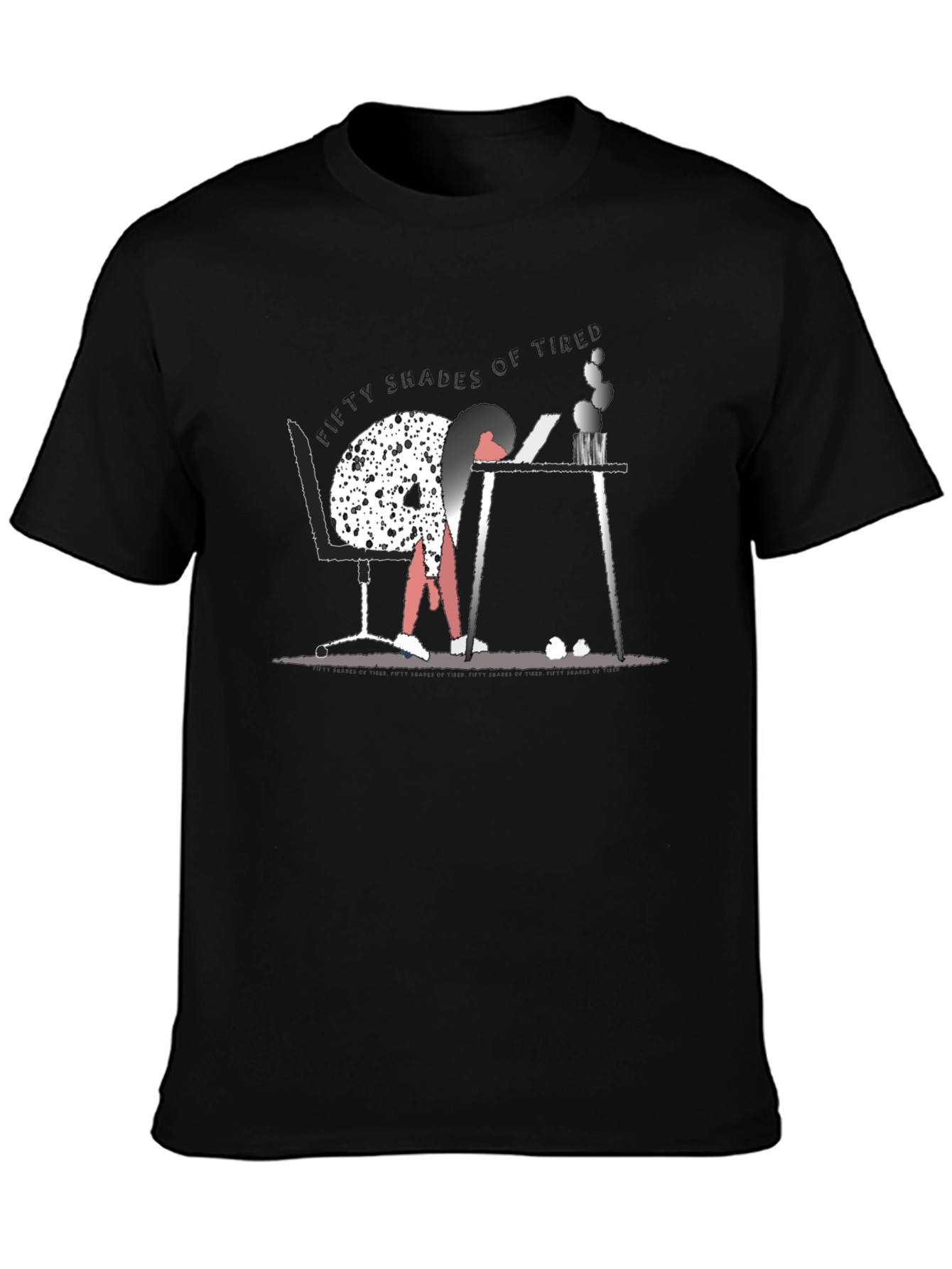 Black Fifty Shades of Tired Graphic T-Shirt - Black view 3