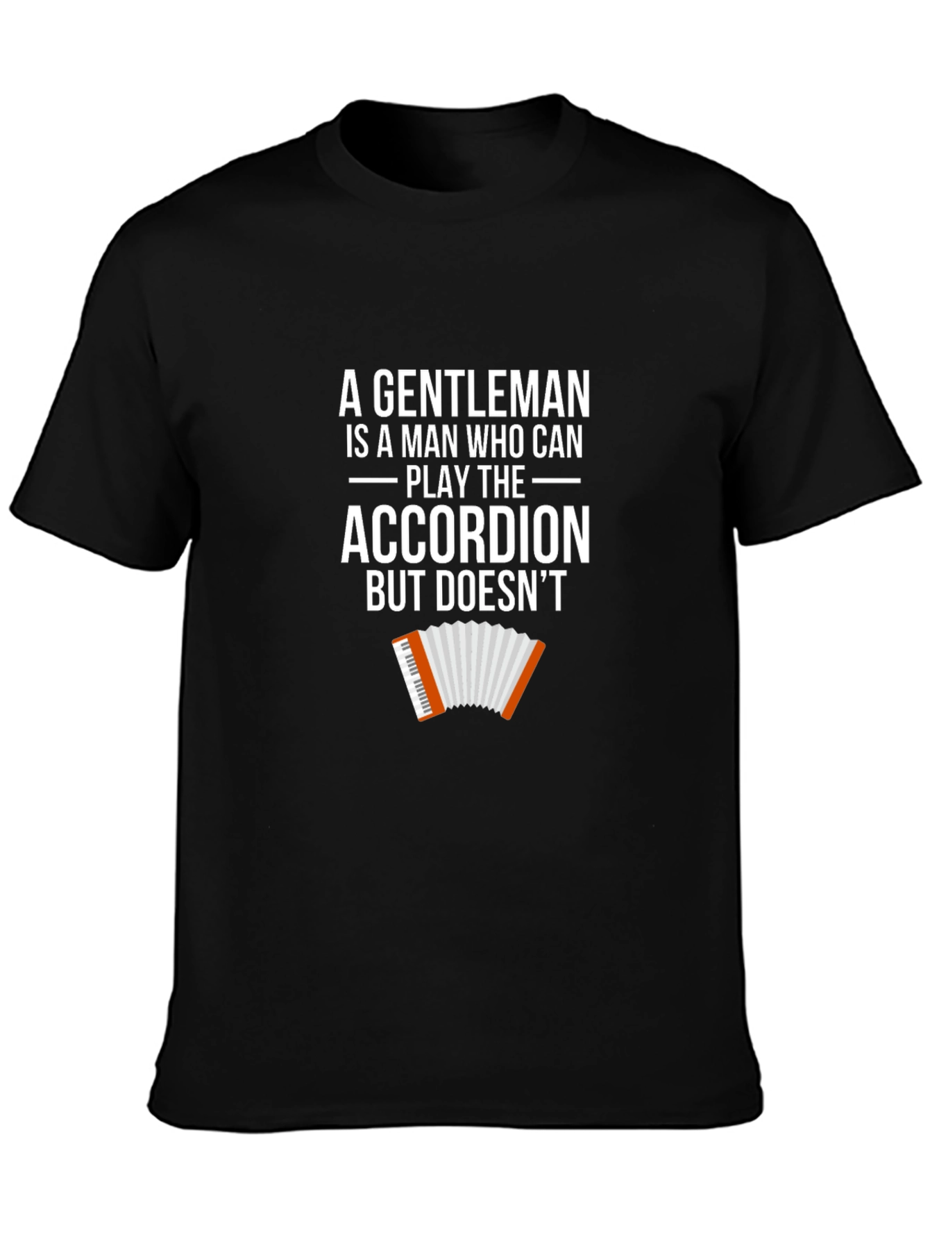 Black Gentleman Accordion T-Shirt - Humorous Musician Tee view 3