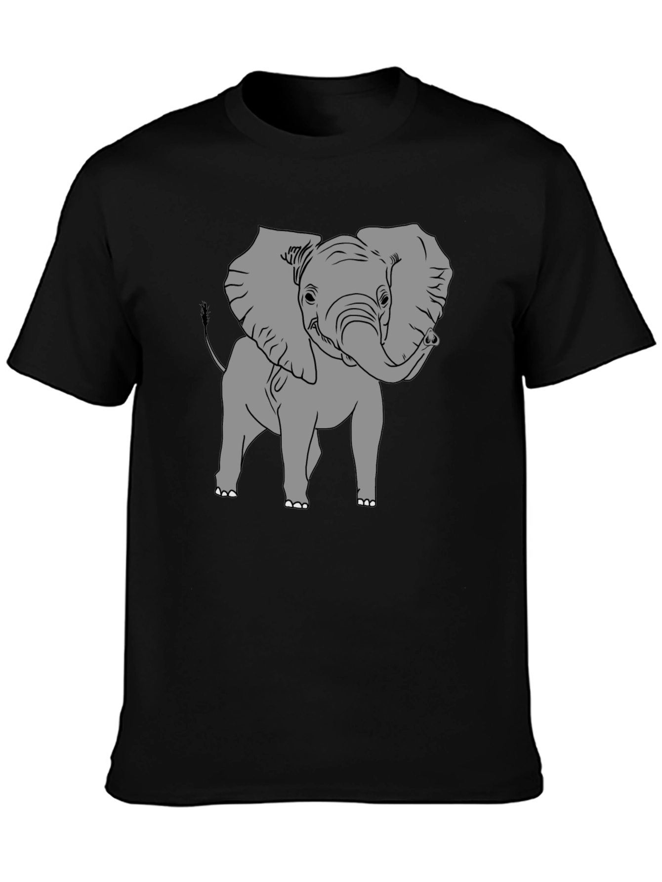 Black Elephant Graphic T-Shirt - Black Cotton Tee view 3