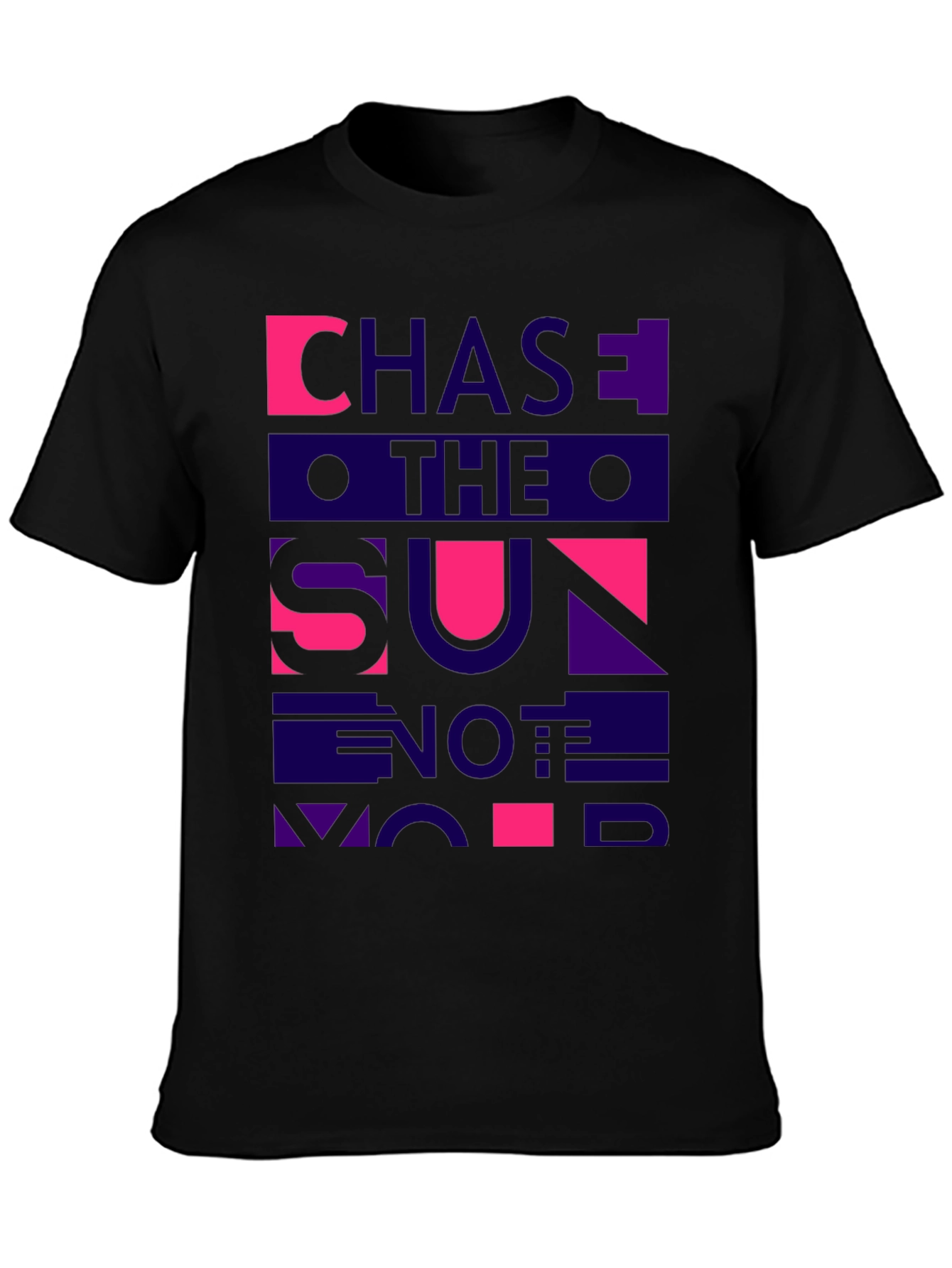 Black Chase The Sun Graphic Tee - Black Cotton Casual T-Shirt view 3