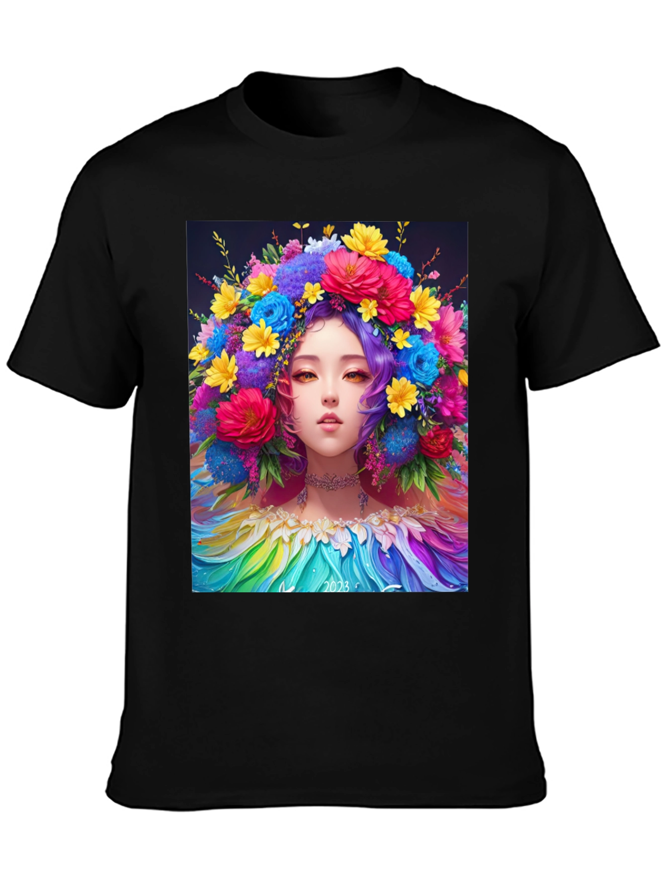 Floral Crown Girl Graphic Tee - 3
