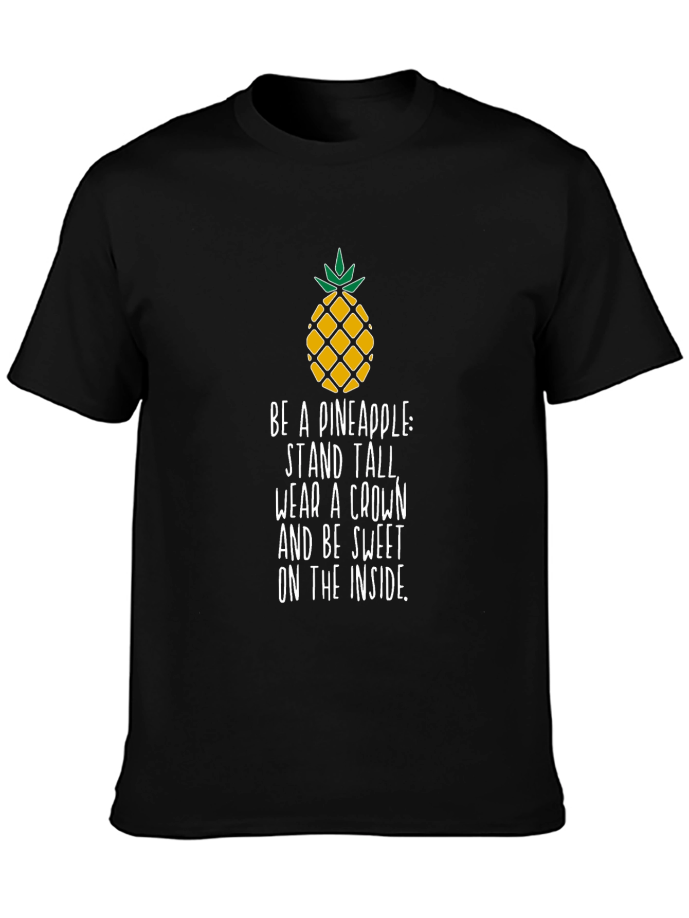 Black Pineapple Inspirational Quote Men's T-Shirt view 3