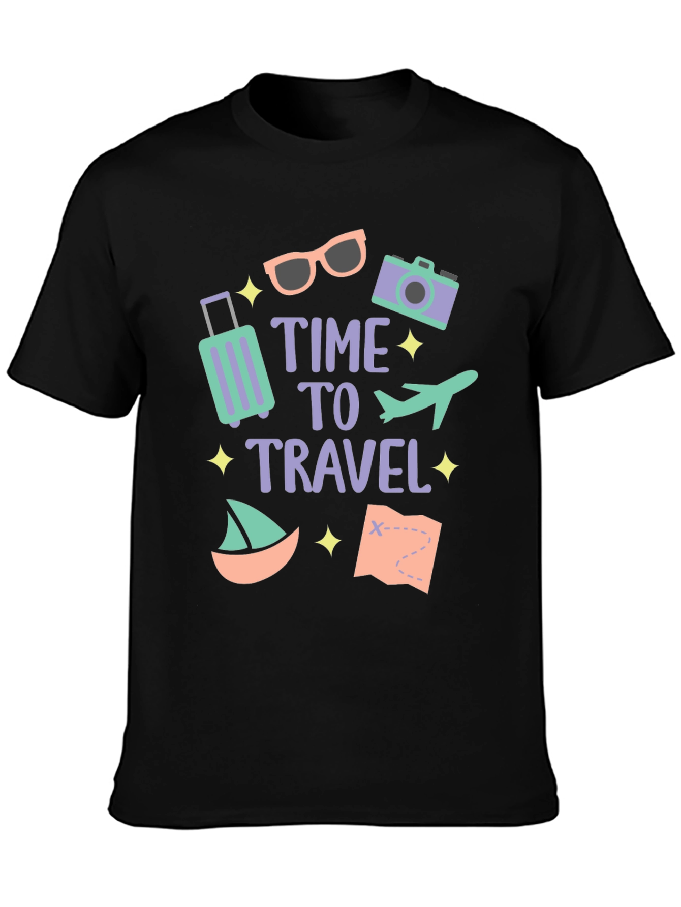Black Time to Travel T-Shirt view 3