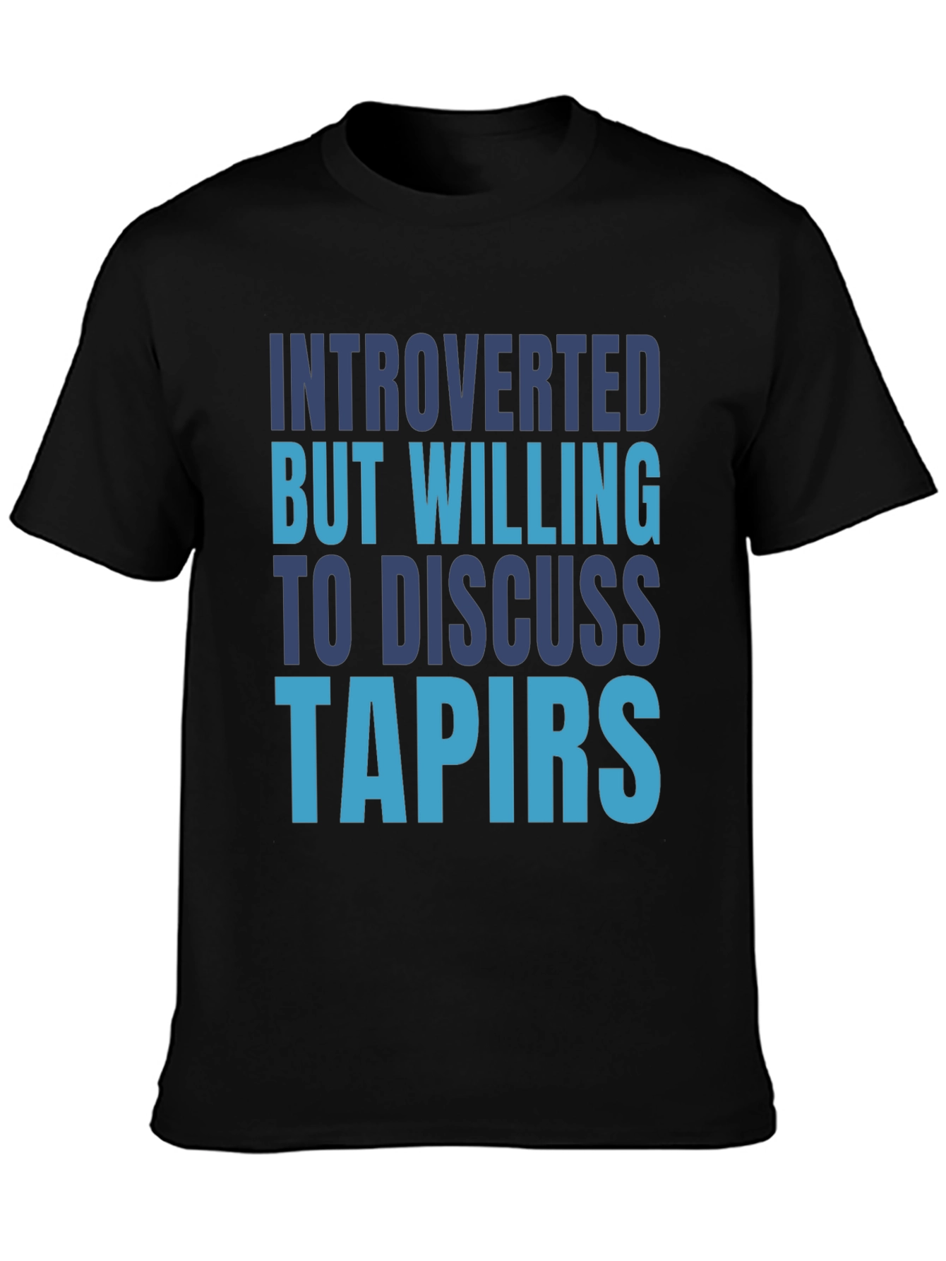 Black Introverted Tapir Lover T-Shirt view 3