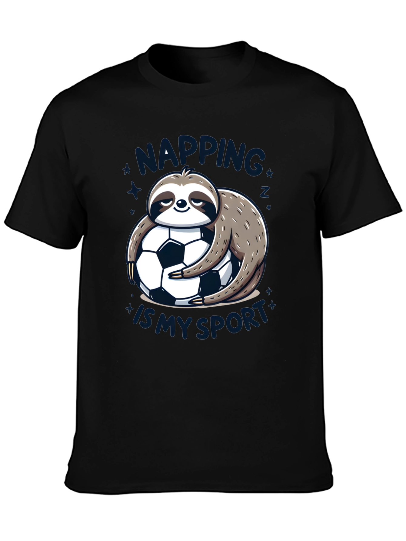 Black Napping is My Sport Sloth T-Shirt view 3