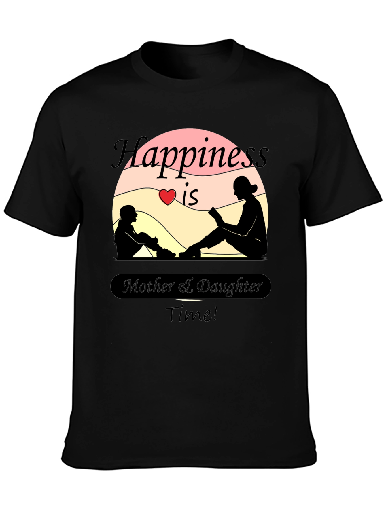 Black Mother & Daughter Time T-Shirt - Black Graphic Tee view 3