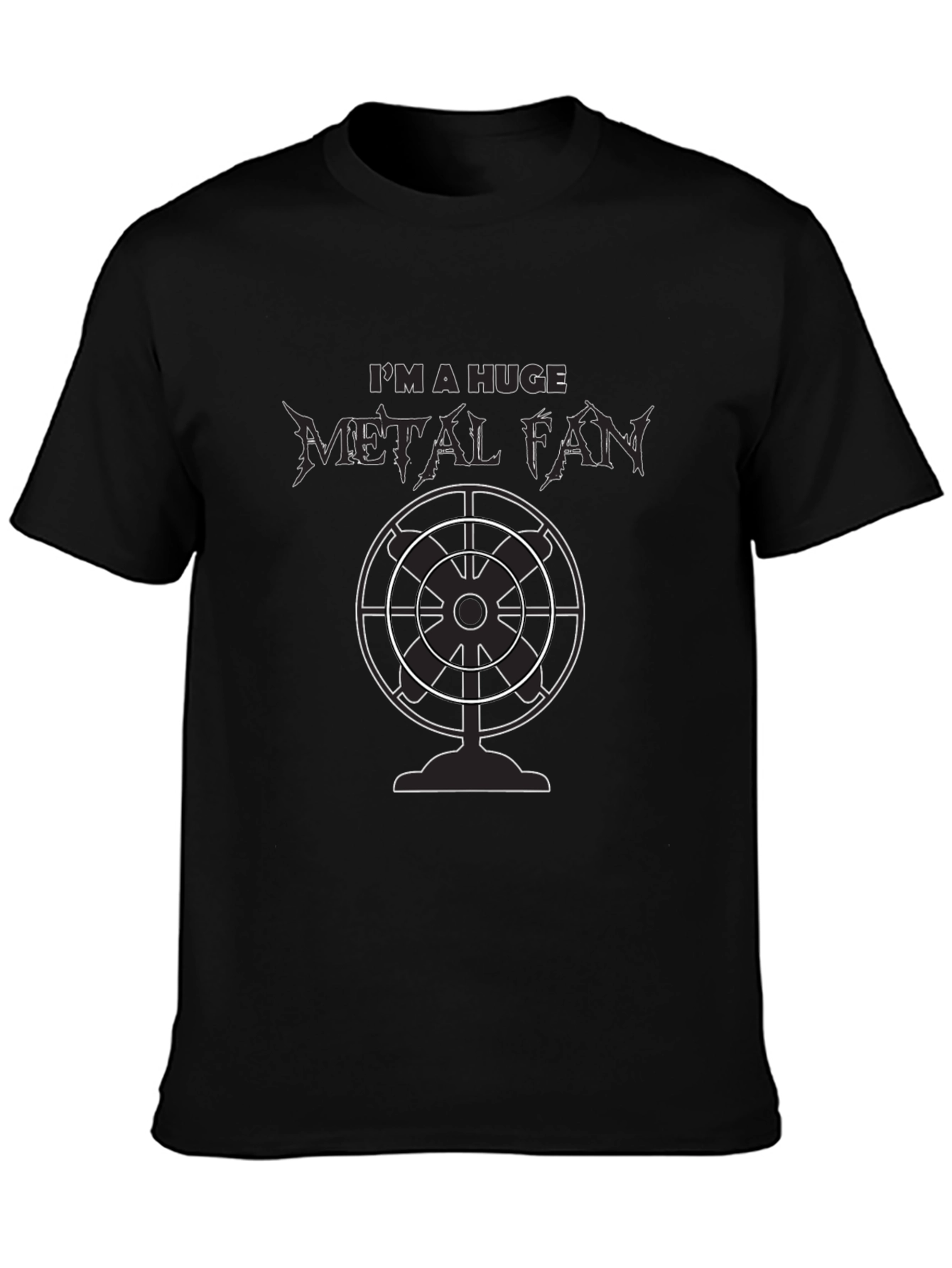 Black Metal Fan Graphic T-Shirt - Black Crew Neck view 3