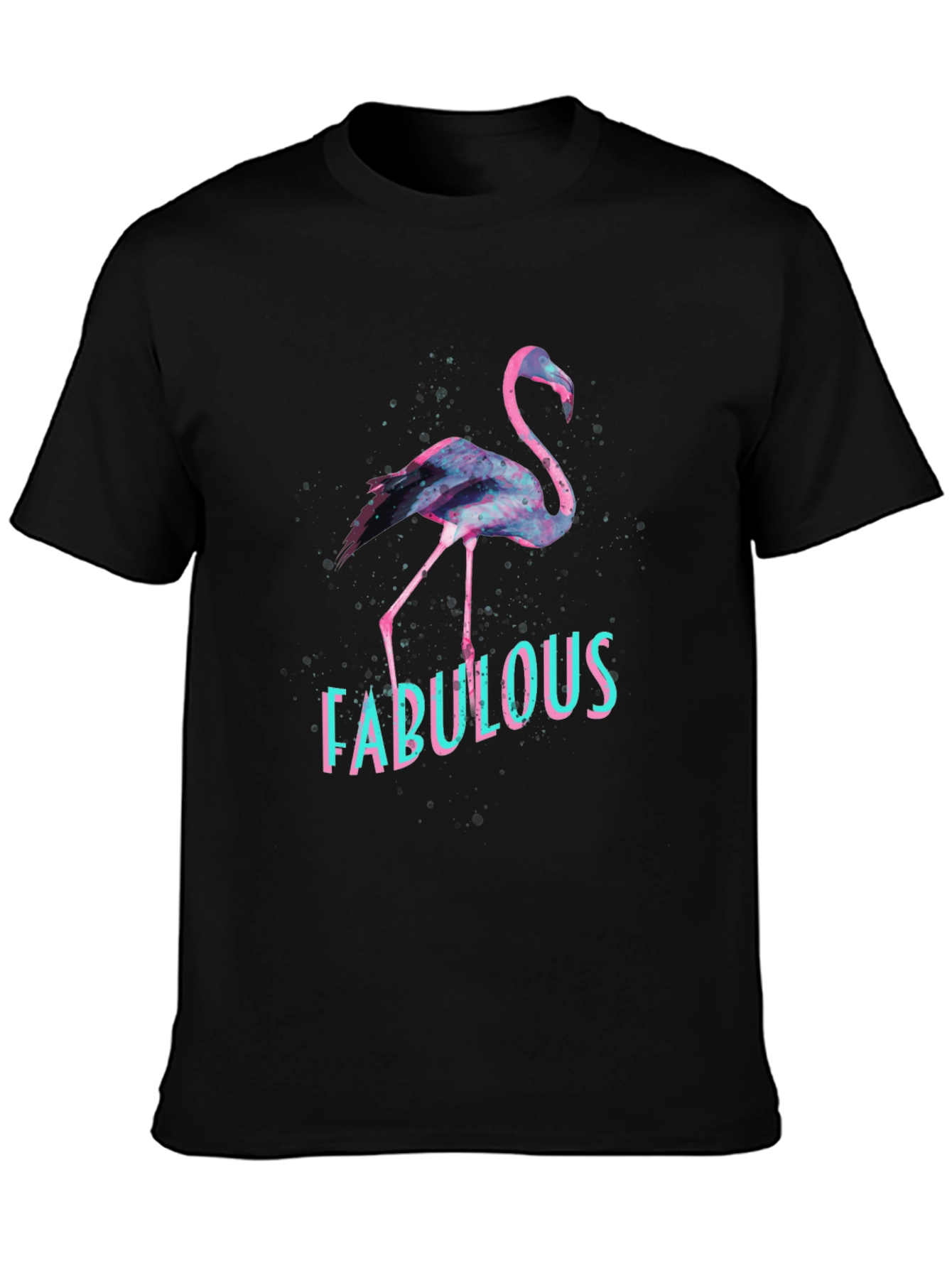 Black Fabulous Flamingo Graphic Tee - Black view 3
